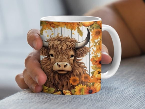 Sunflower Highland Cow Mug