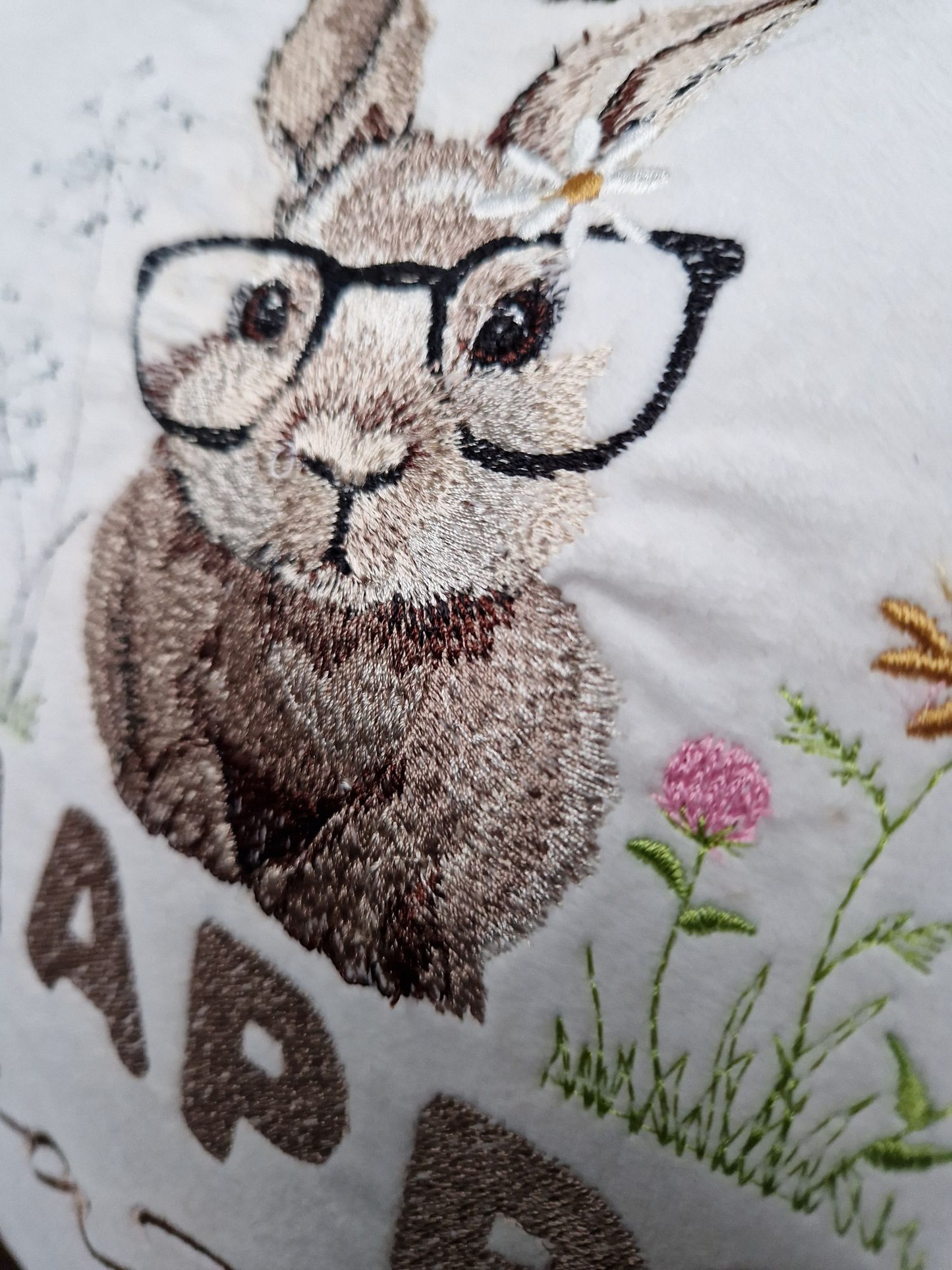 Easter embroidered cushion