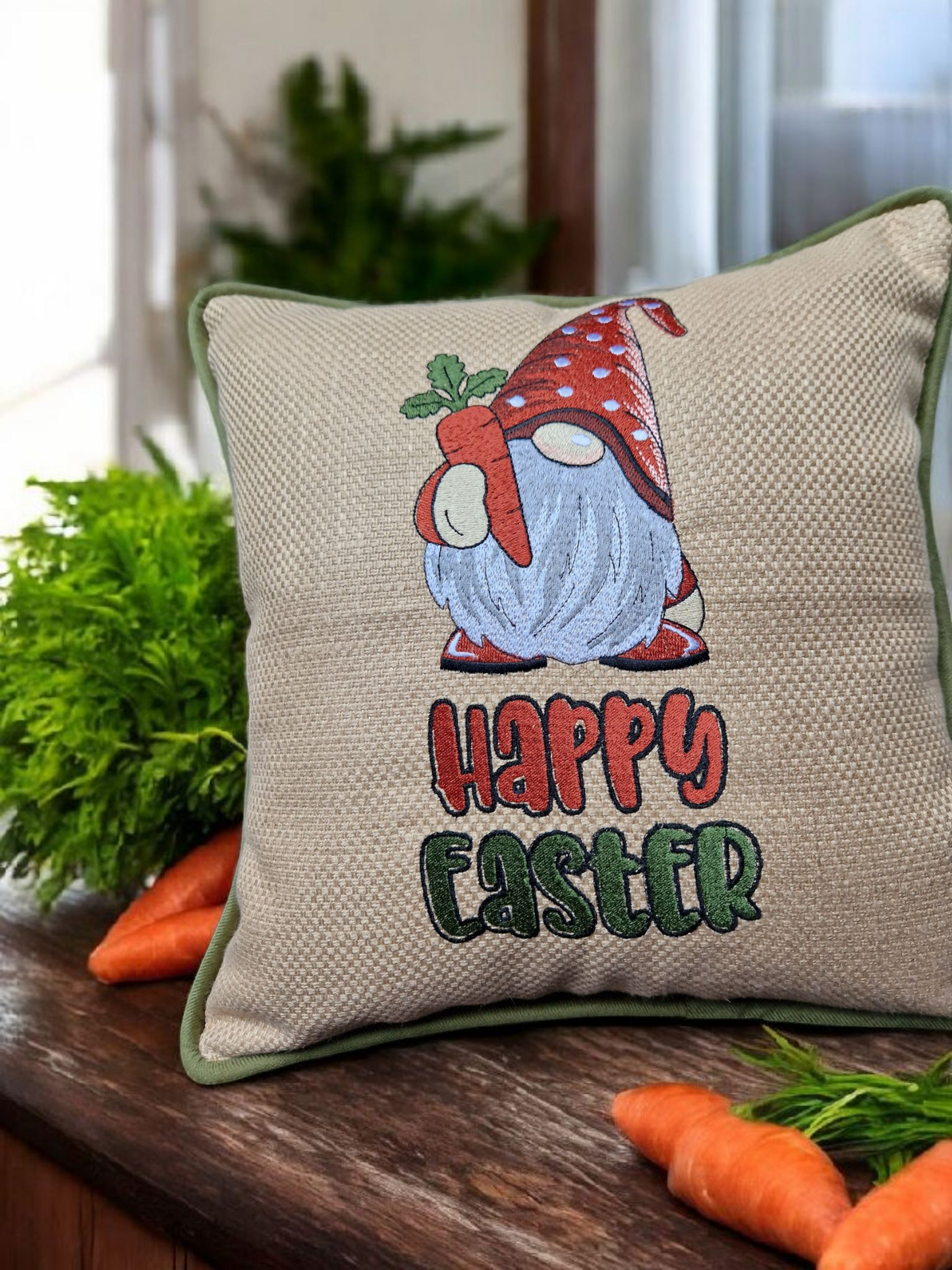 Easter embroidered cushion