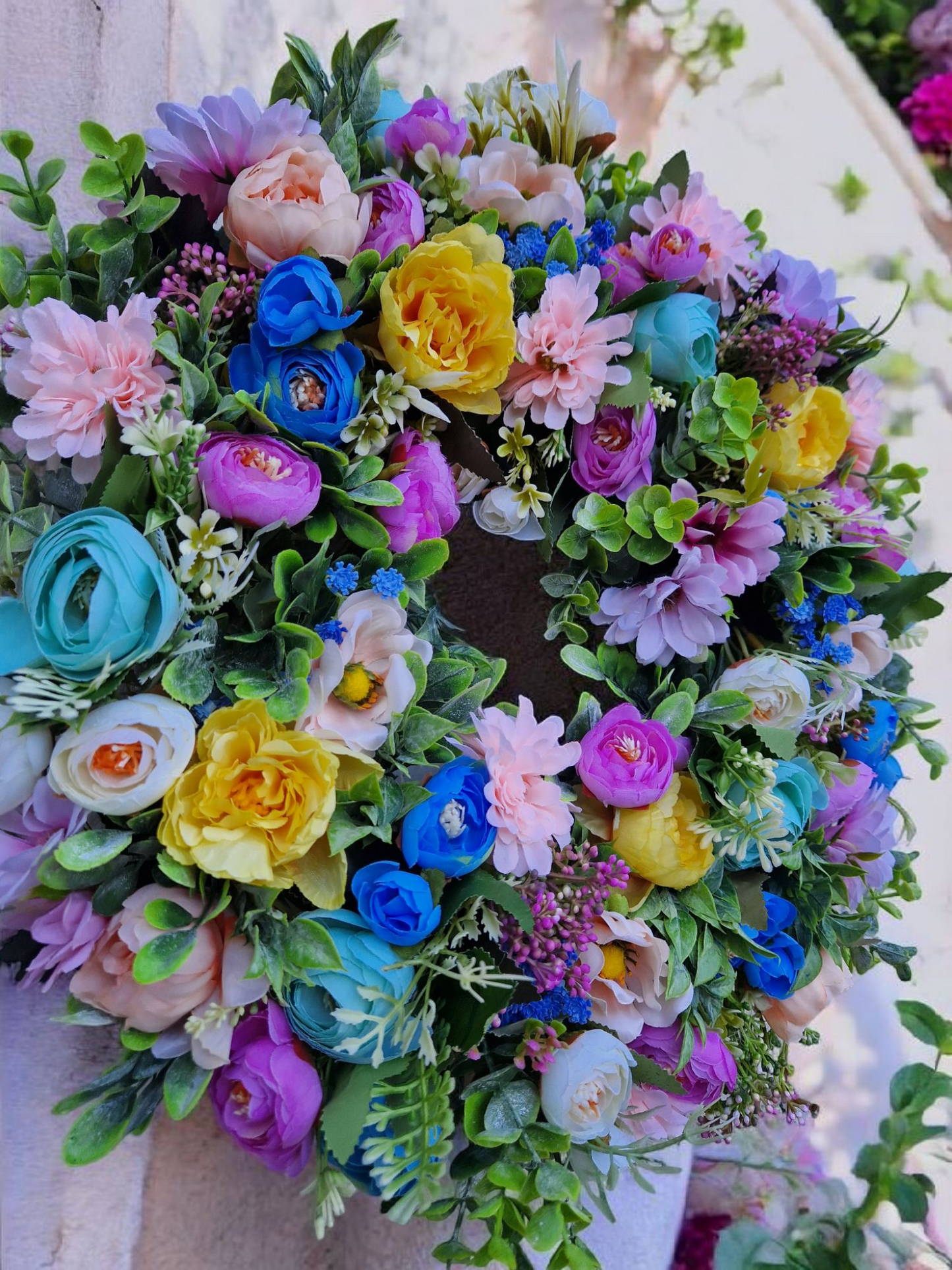 Floral Spring door wreath