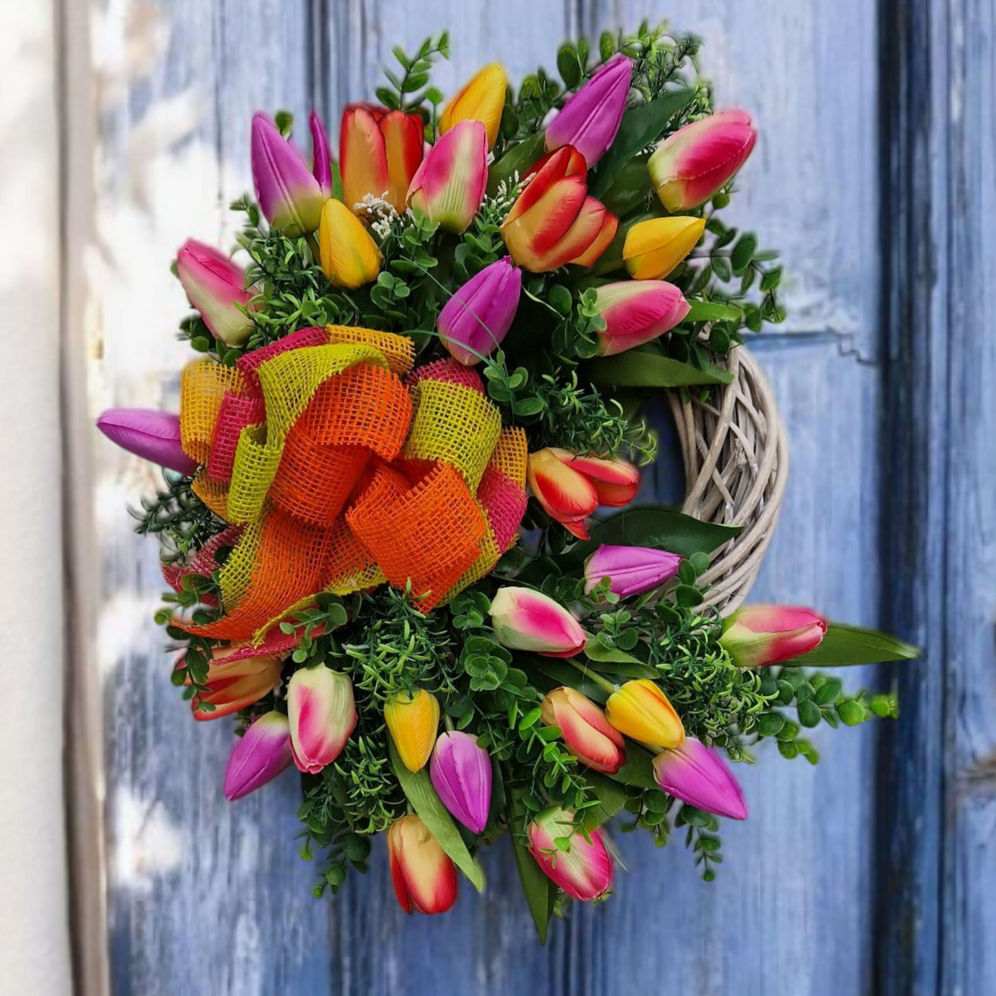 Spring tulip wreath