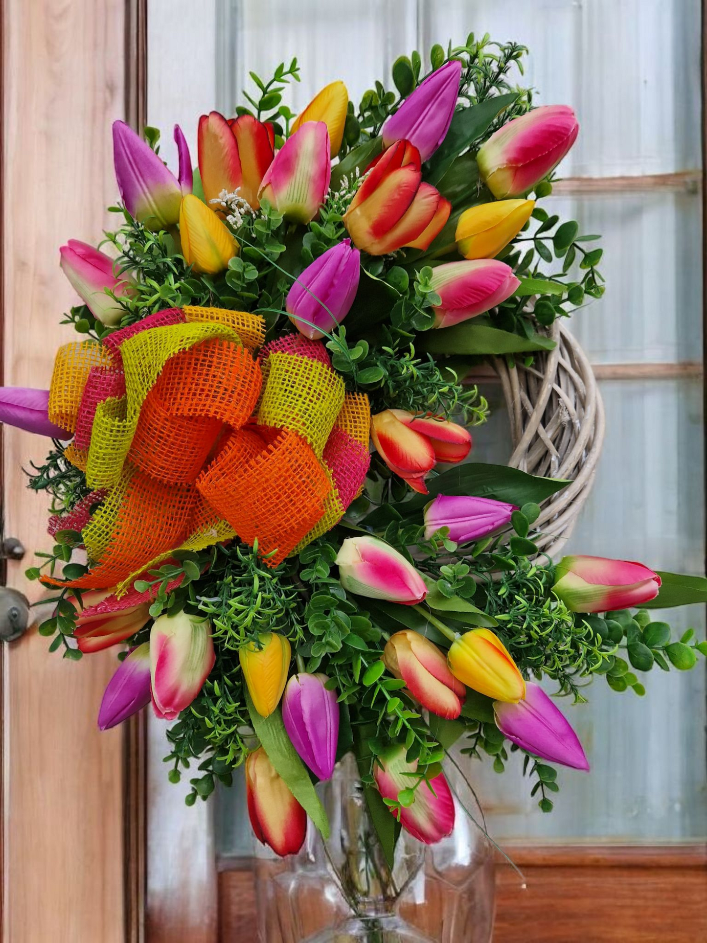Spring tulip wreath