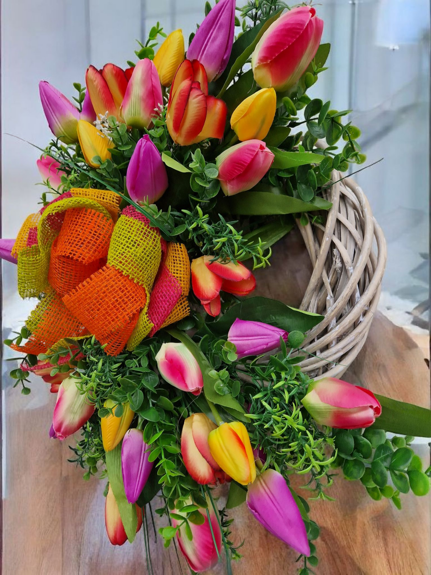 Spring tulip wreath