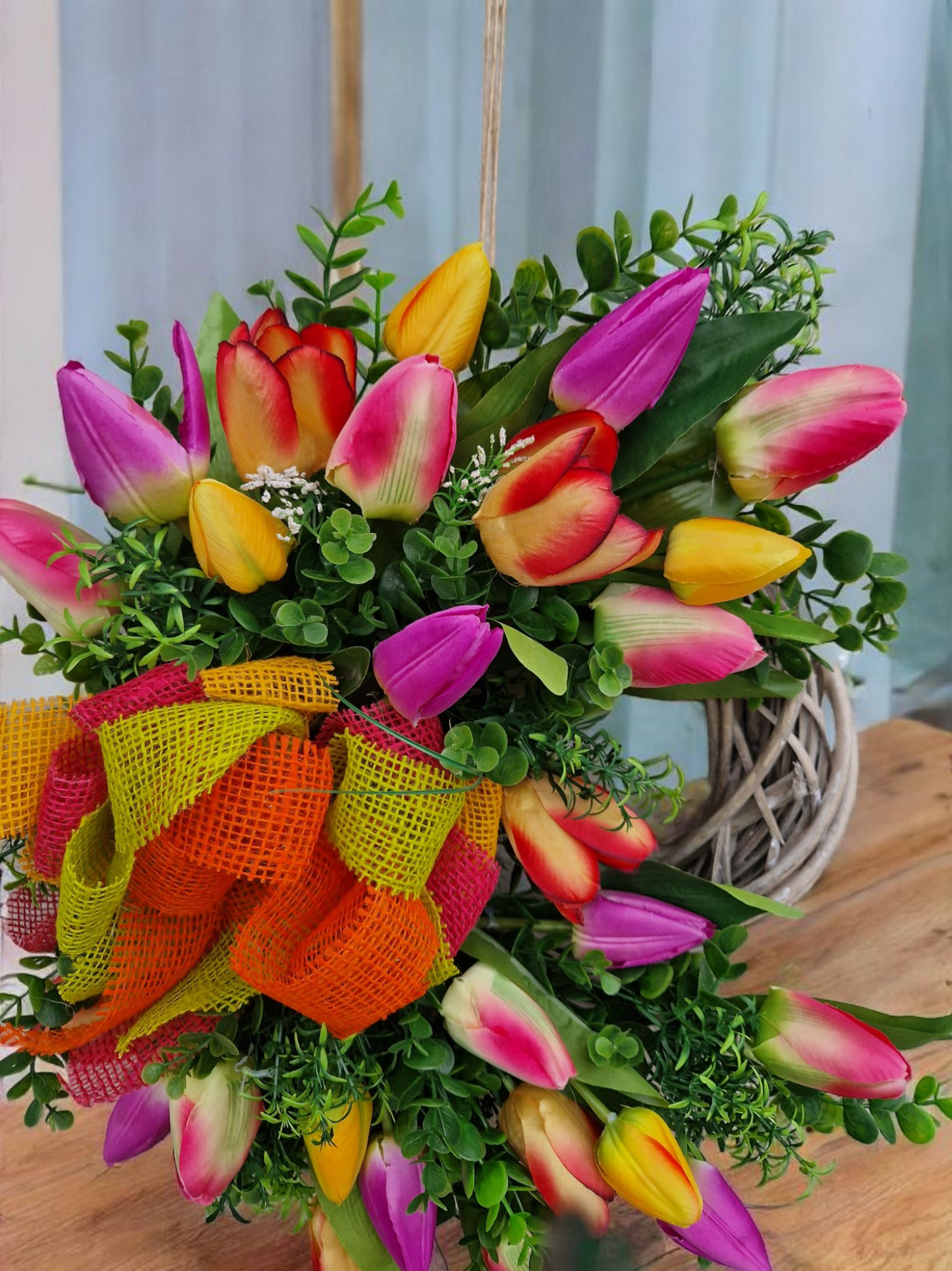 Spring tulip wreath