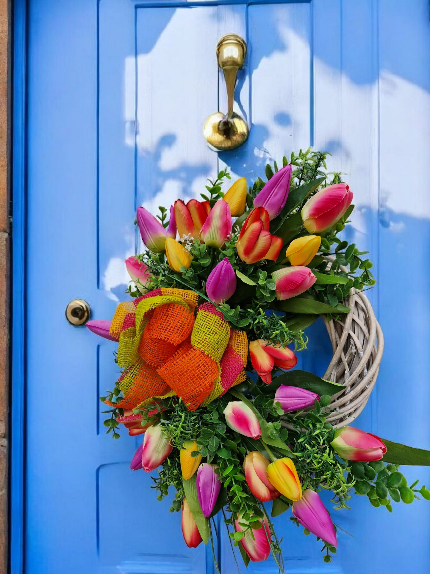 Spring tulip wreath