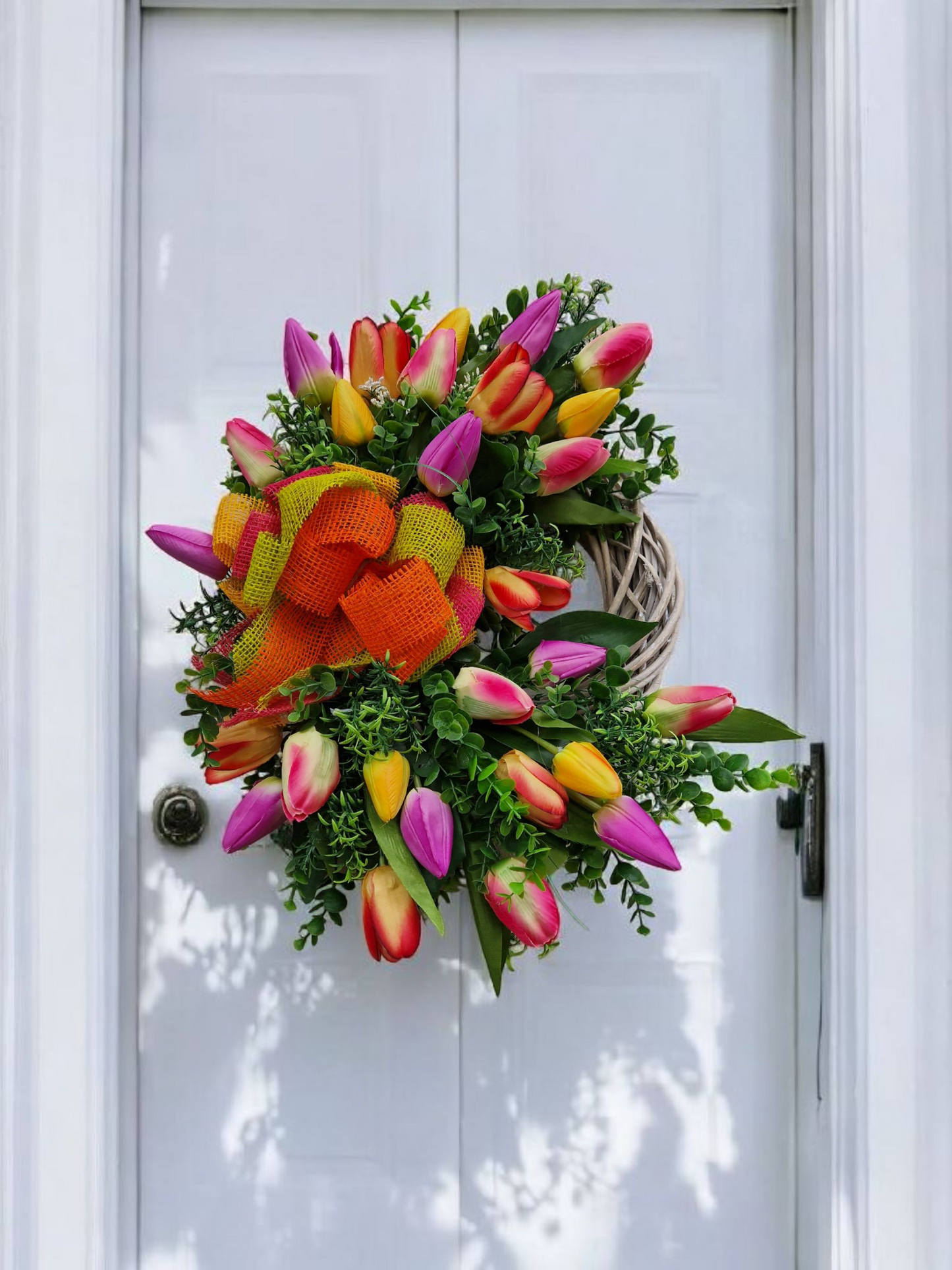 Spring tulip wreath