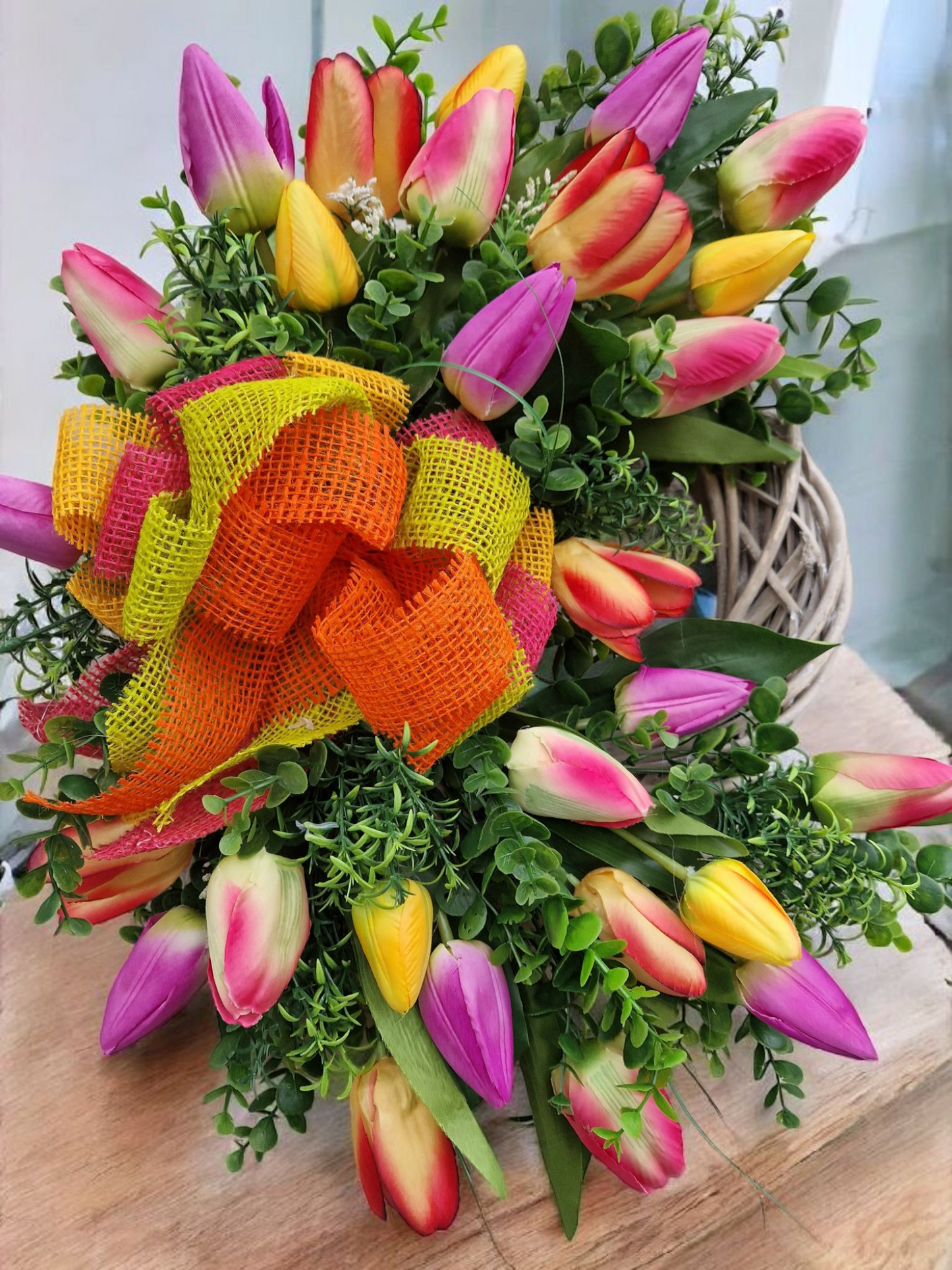 Spring tulip wreath