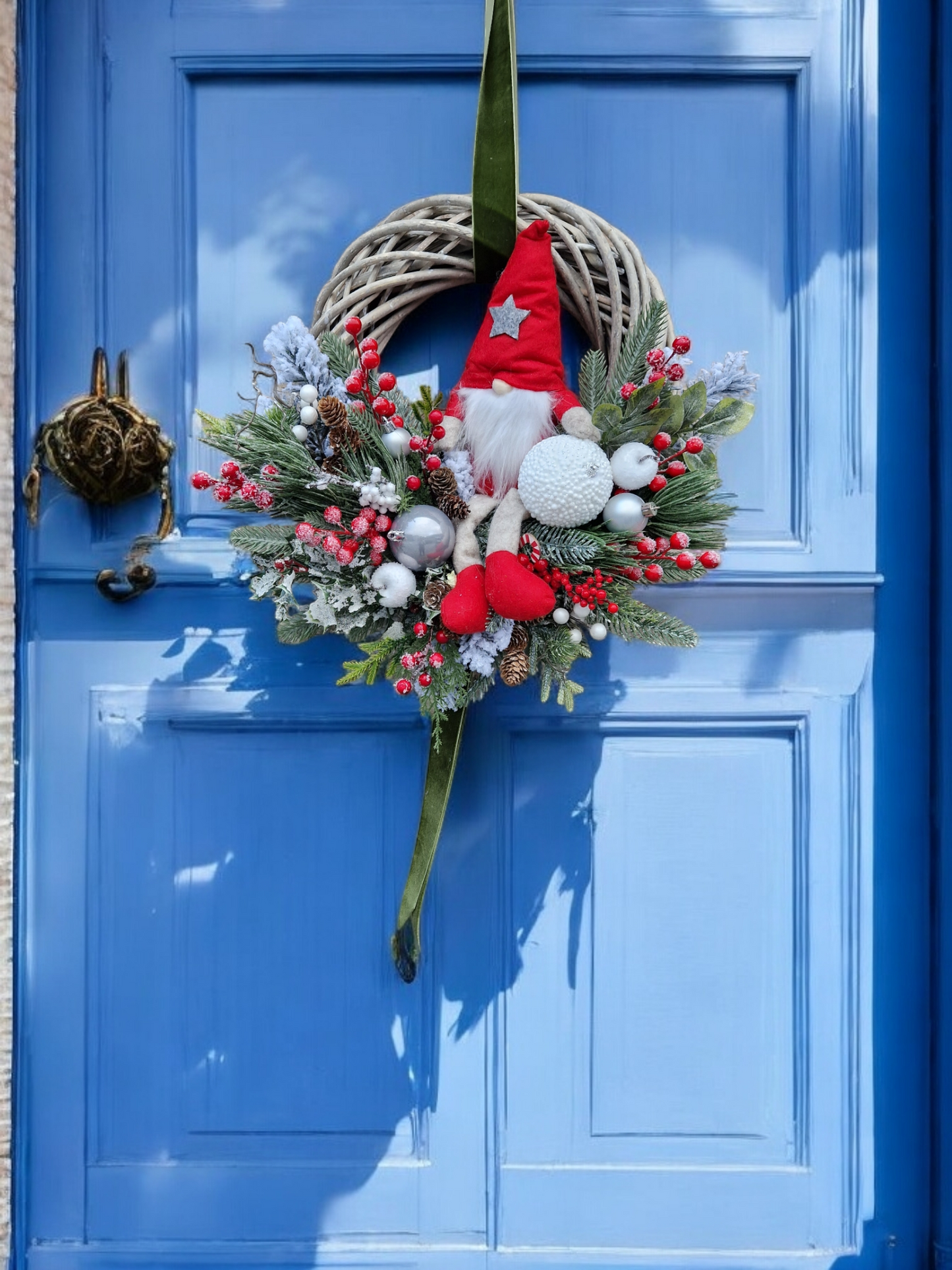 Christmas gnome door wreath