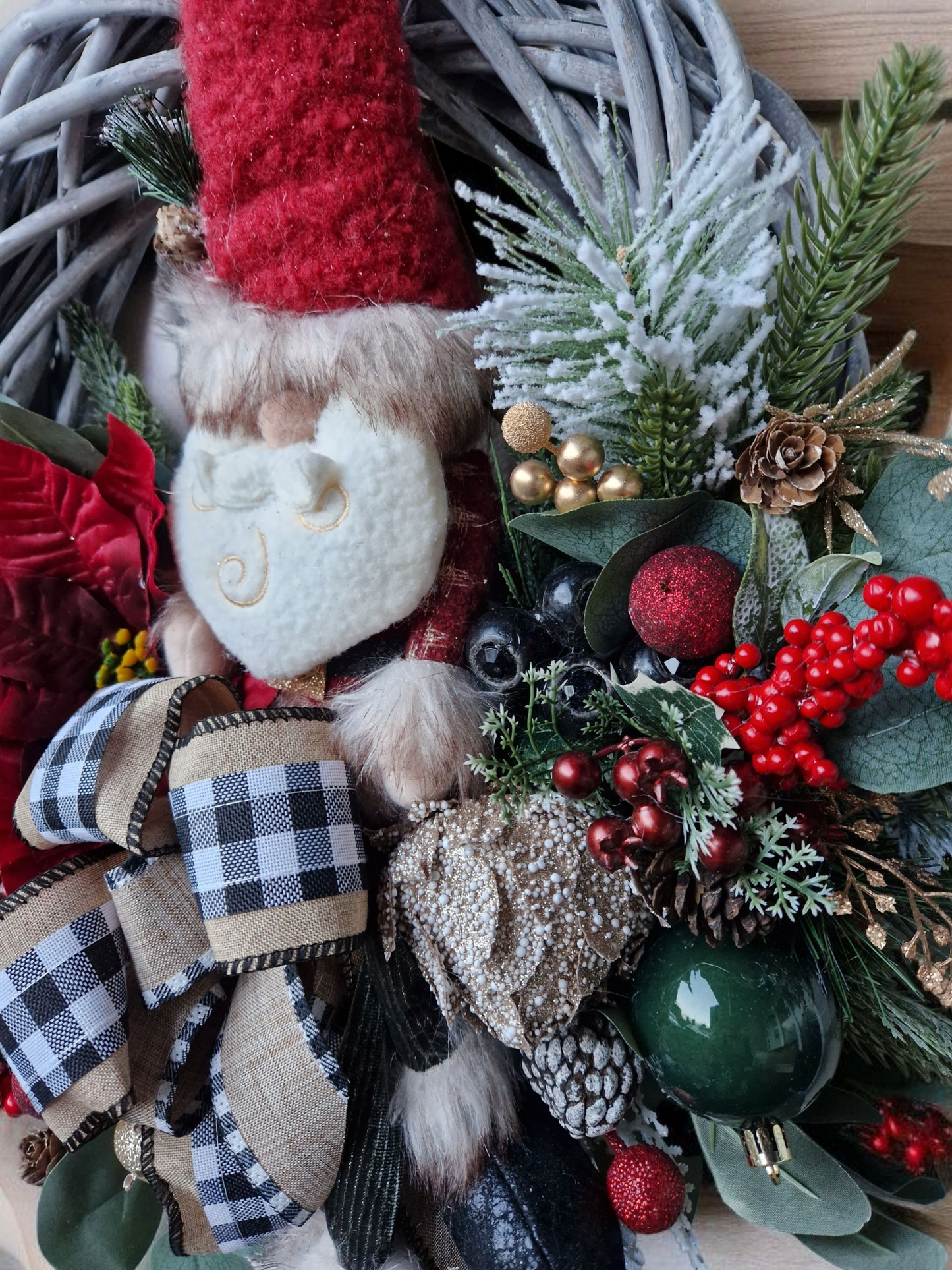 Christmas door wreath with Santa