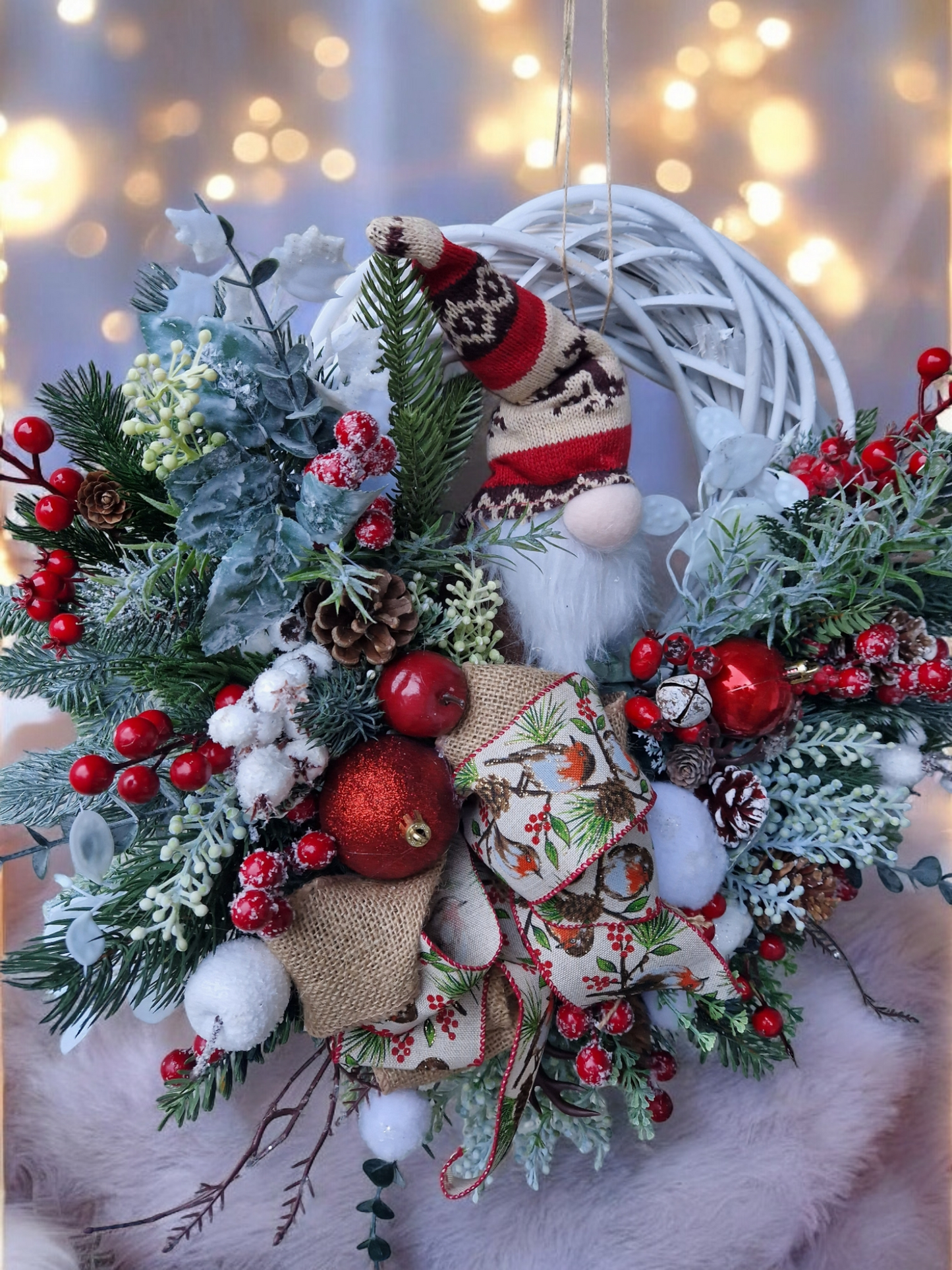 Christmas gnome door wreath