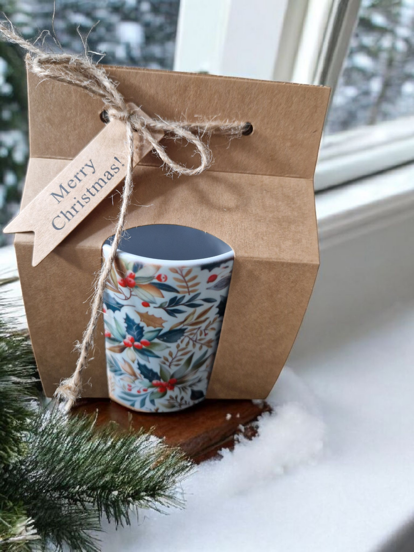 Holy berries Christmas mug