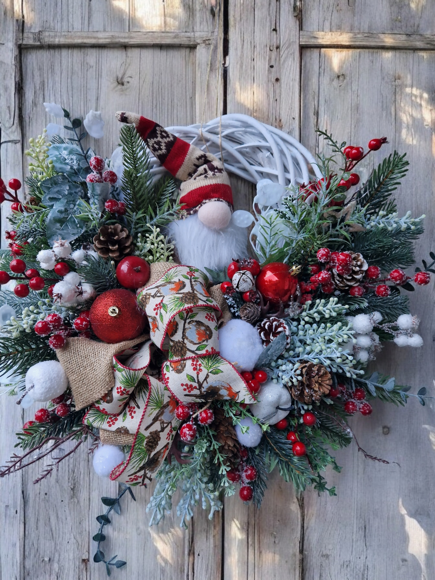 Christmas gnome door wreath