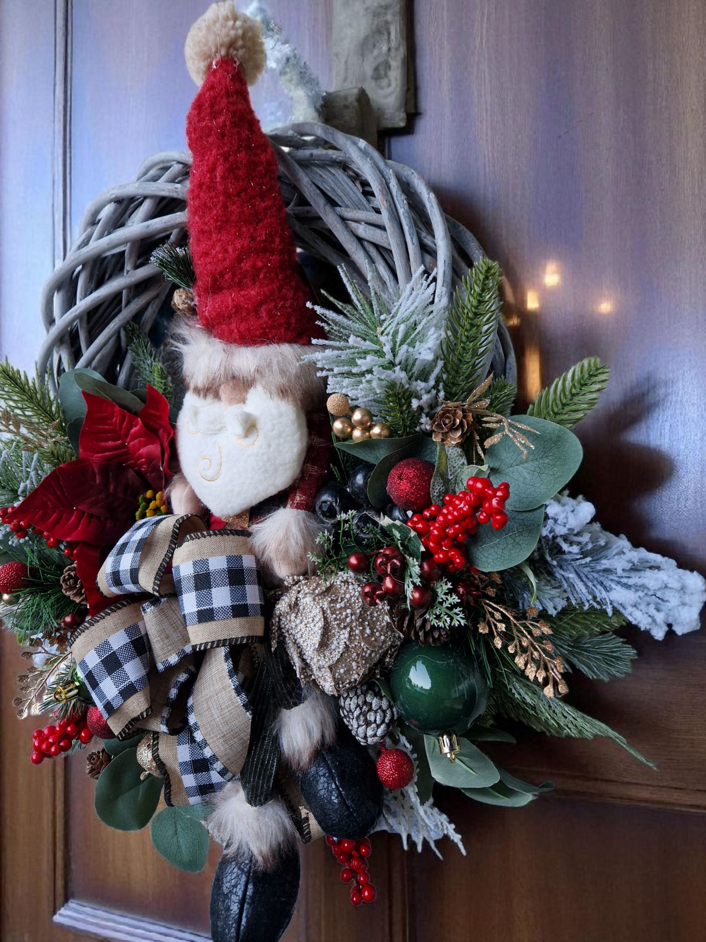 Christmas door wreath with Santa