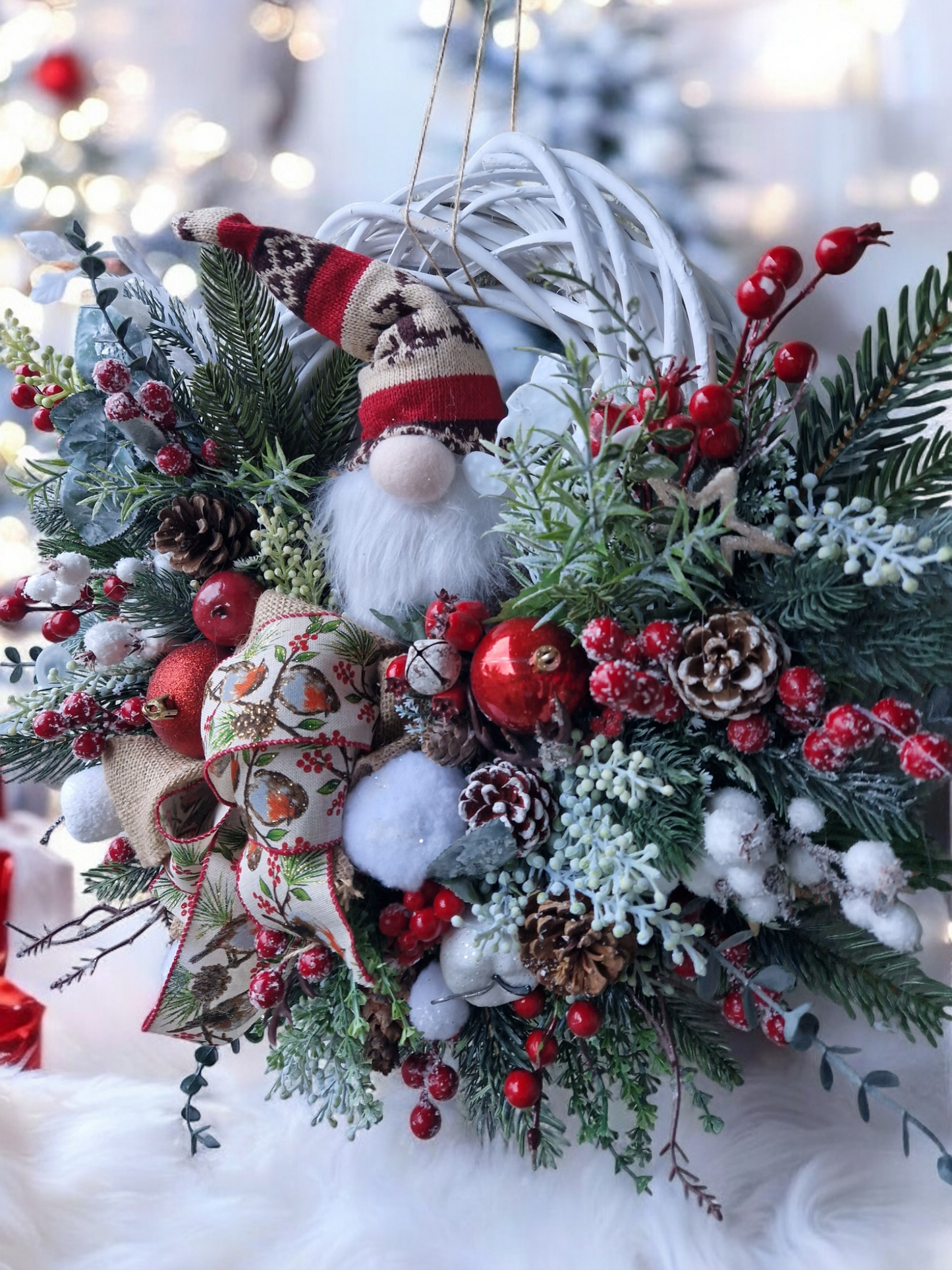 Christmas gnome door wreath