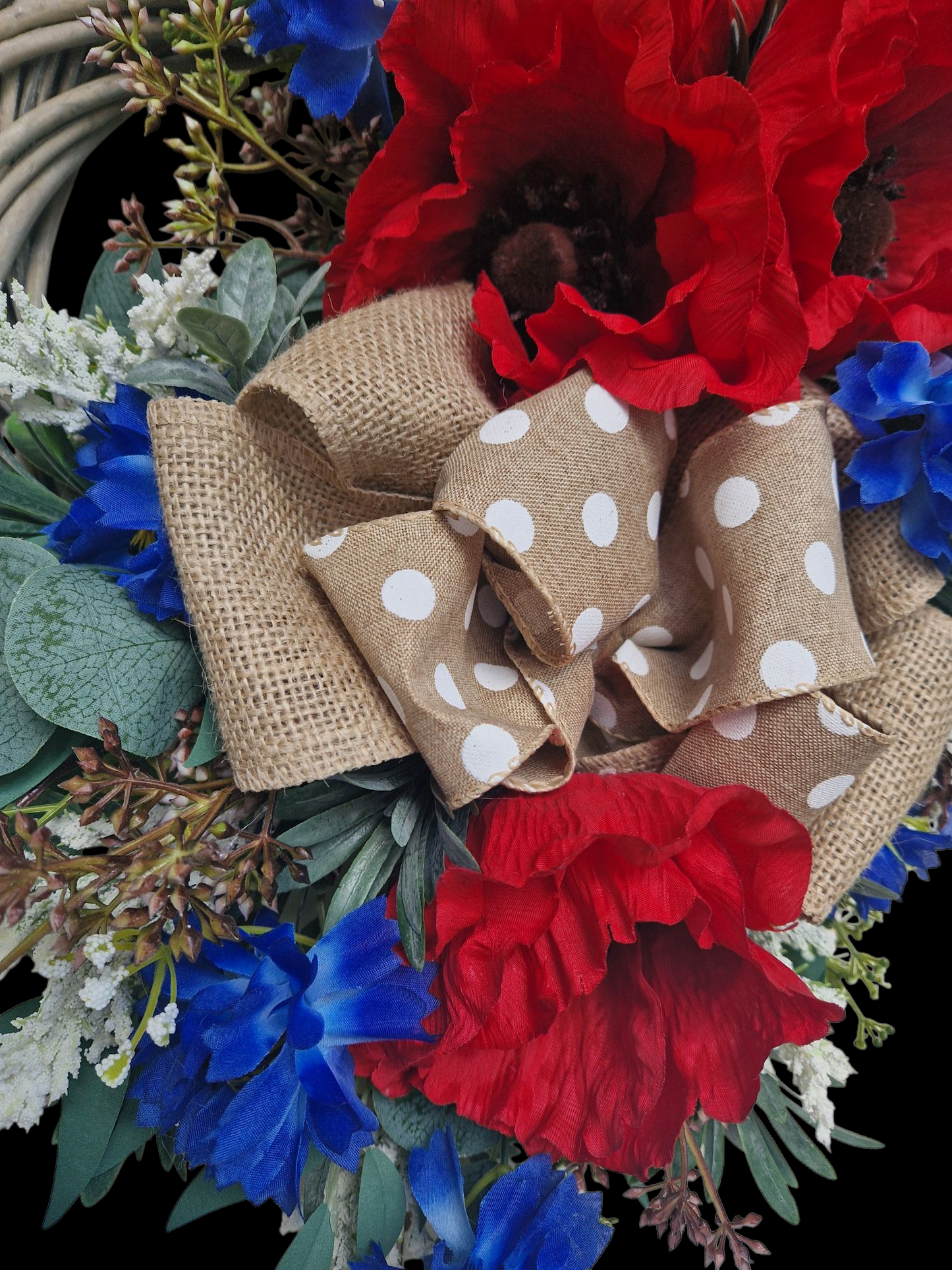 Poppy flower door wreath