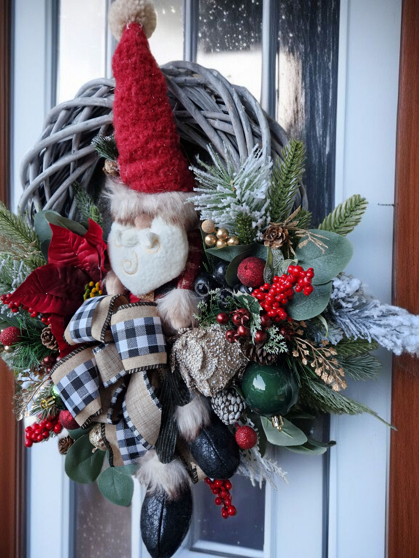 Christmas door wreath with Santa