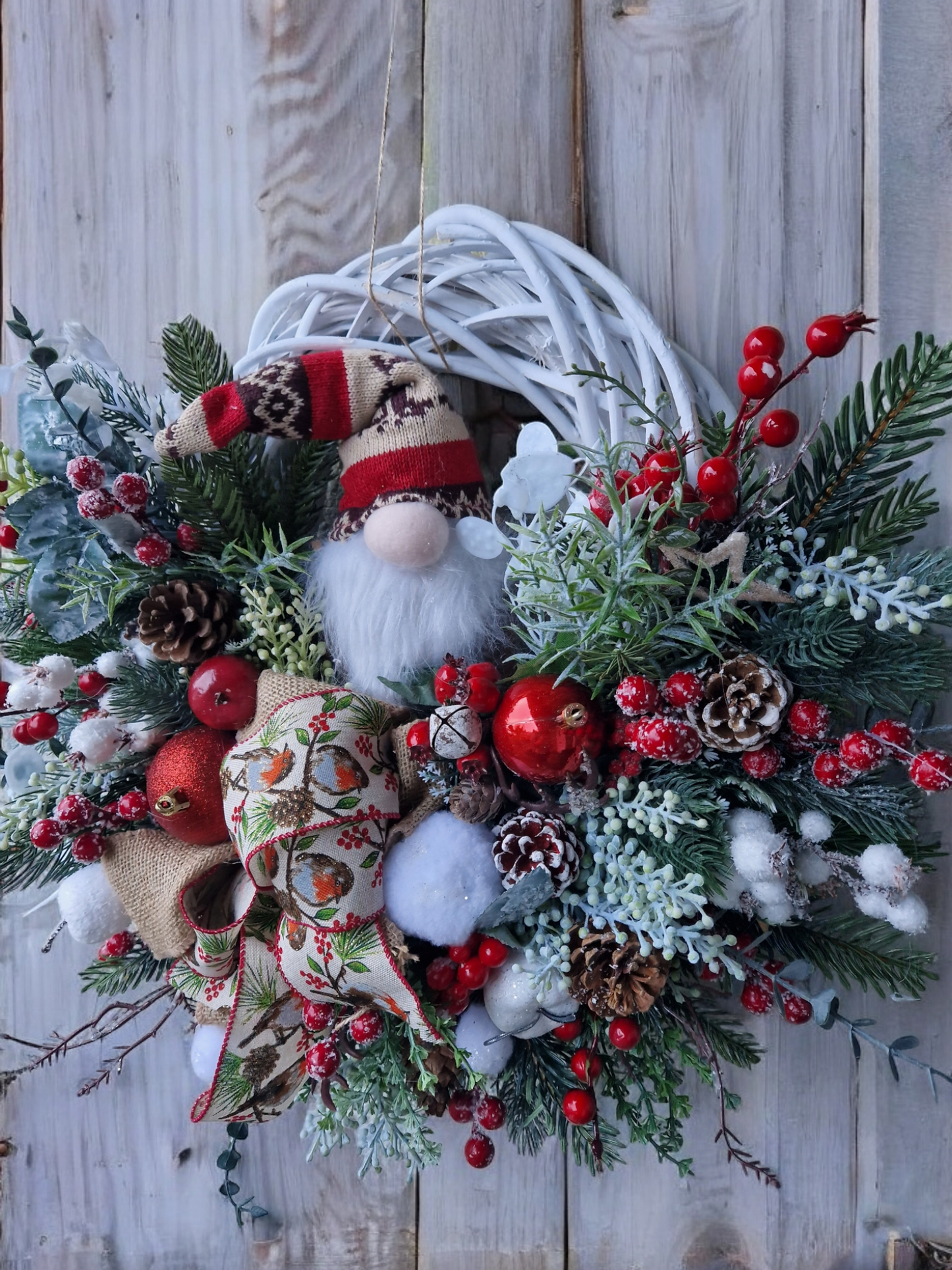 Christmas gnome door wreath