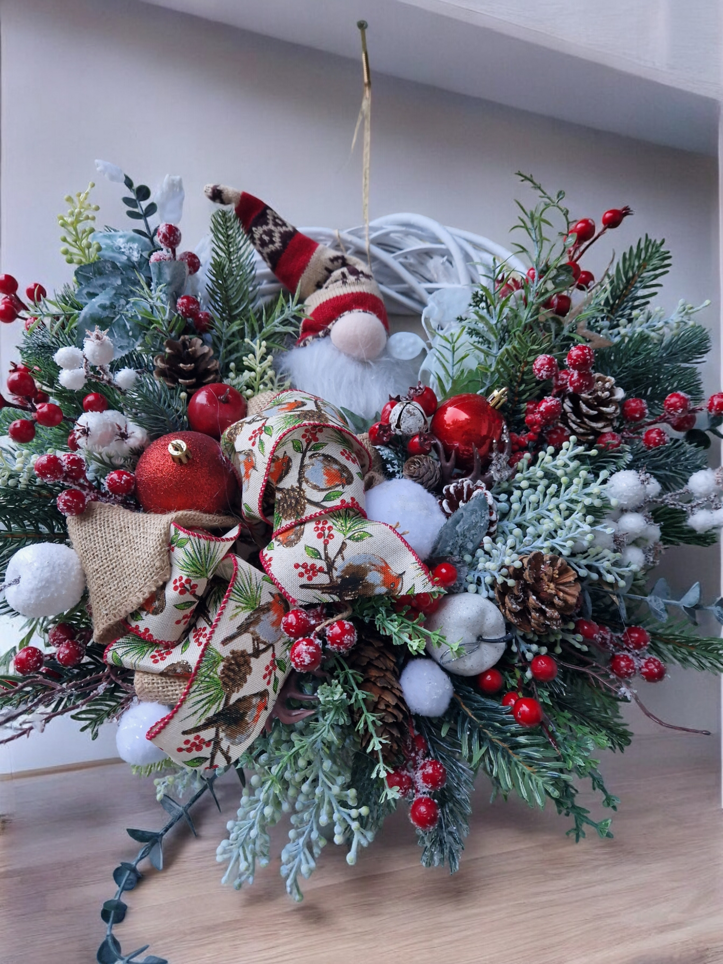 Christmas gnome door wreath