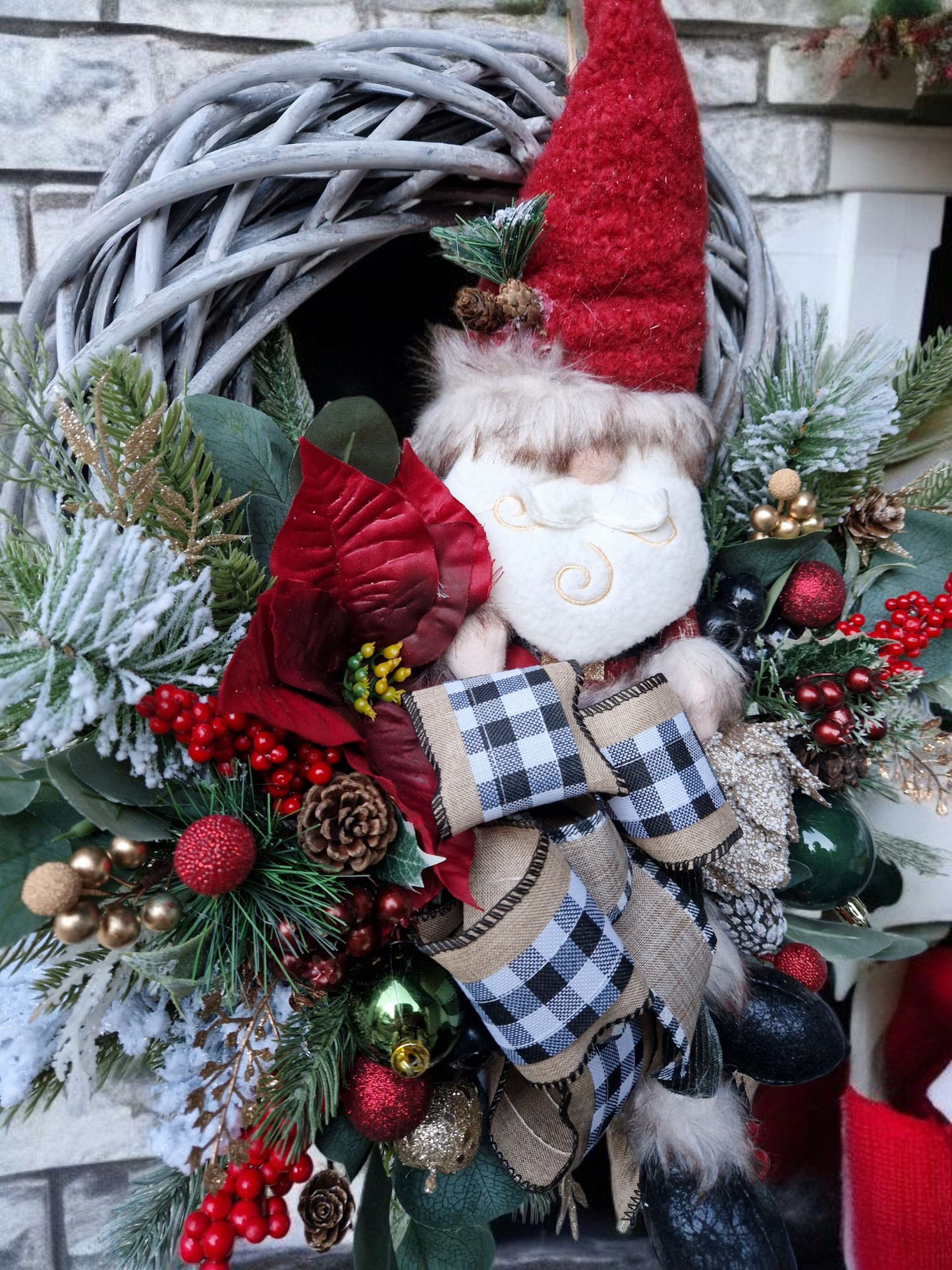 Christmas door wreath with Santa