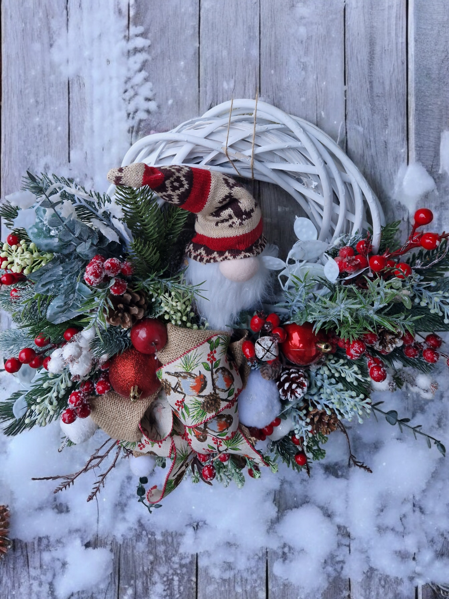 Christmas gnome door wreath