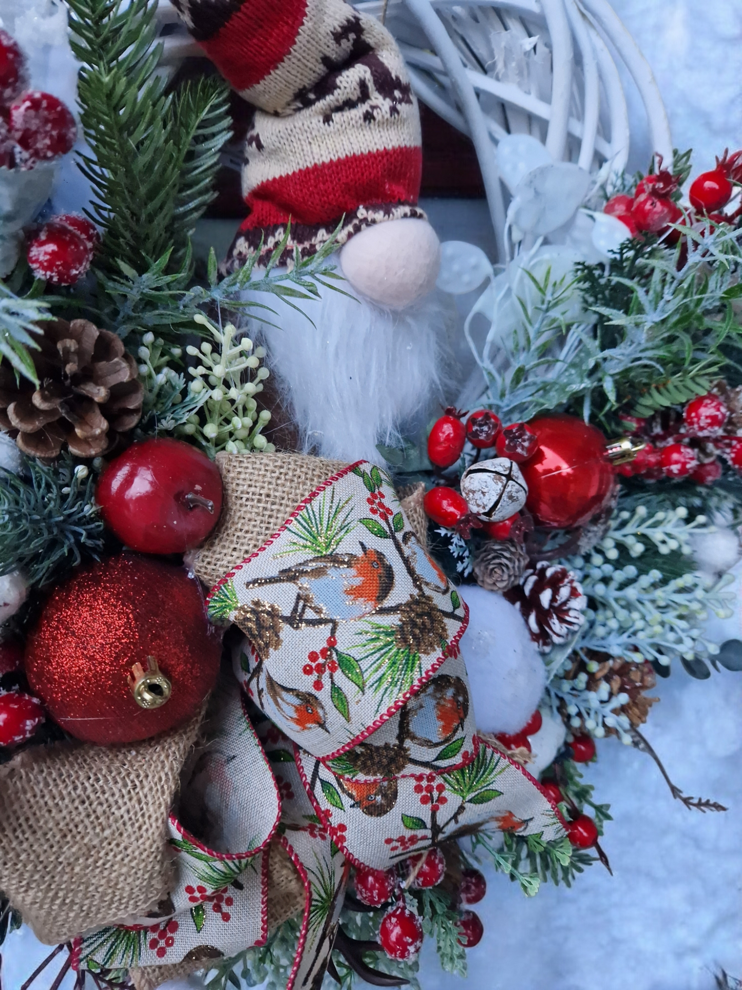 Christmas gnome door wreath