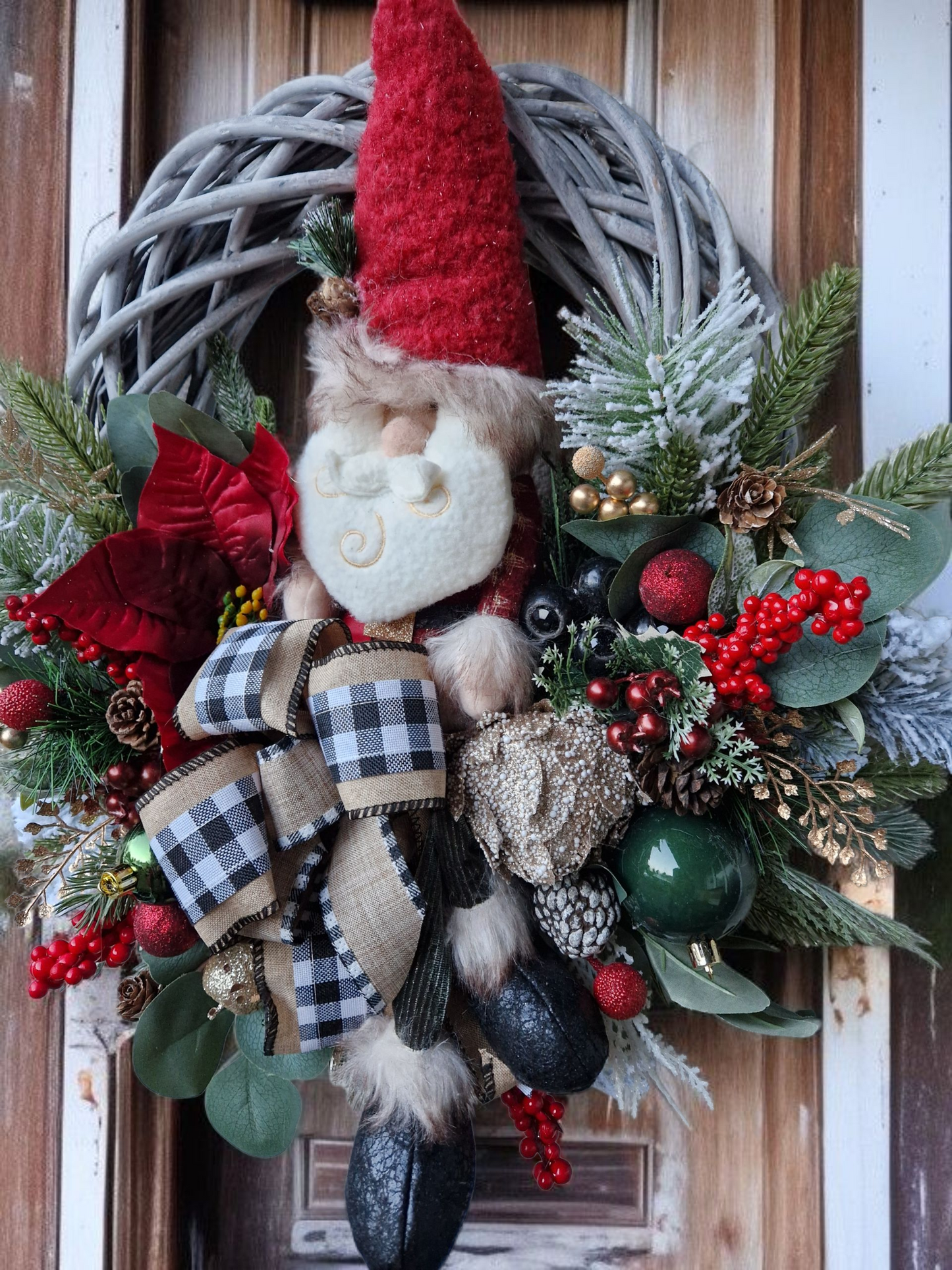 Christmas door wreath with Santa