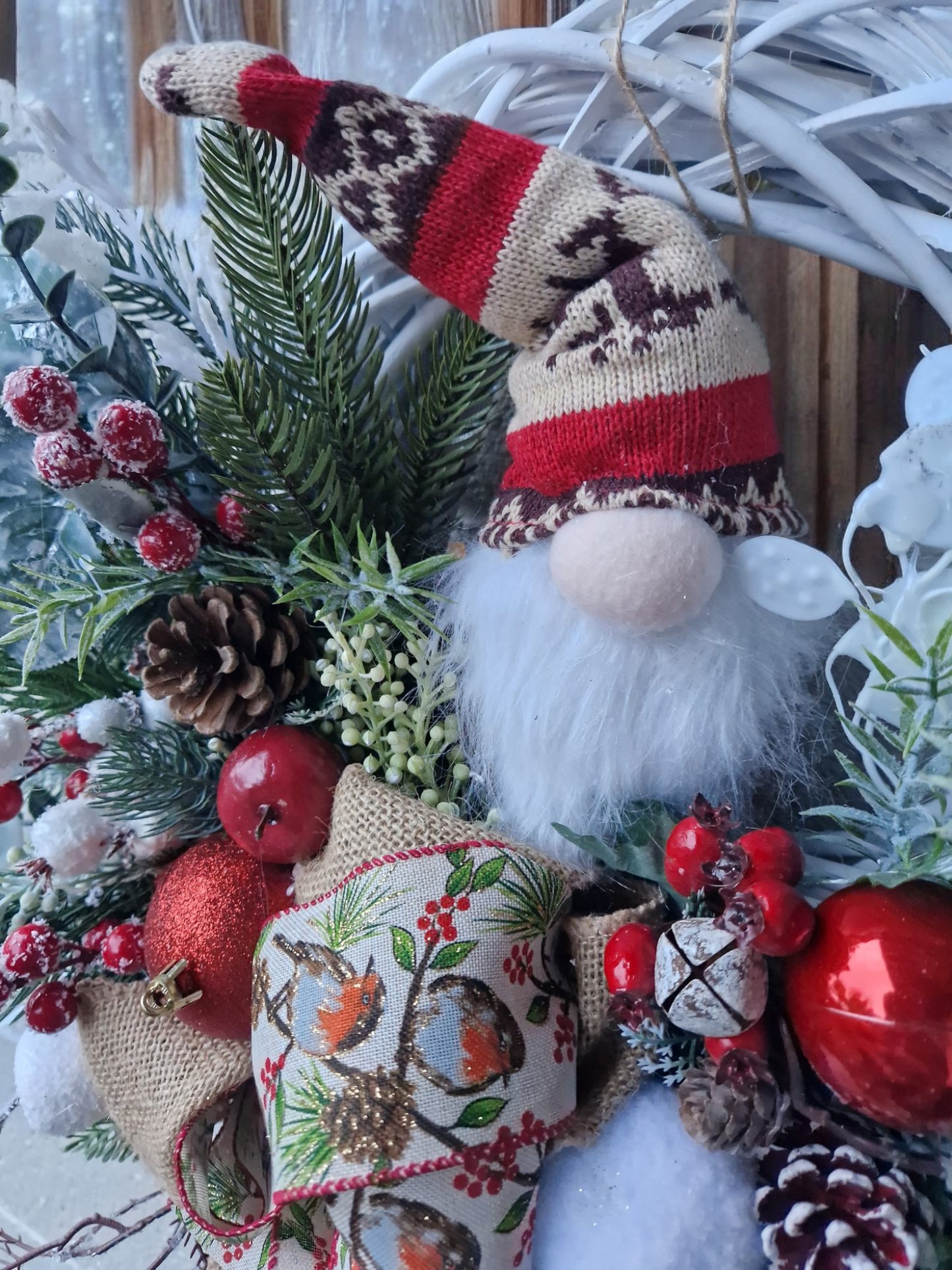 Christmas gnome door wreath