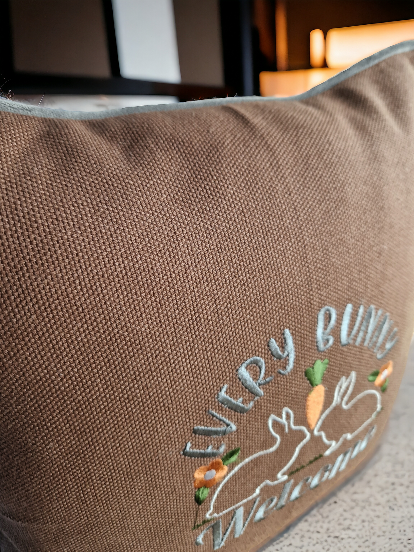 Easter embroidered cushion