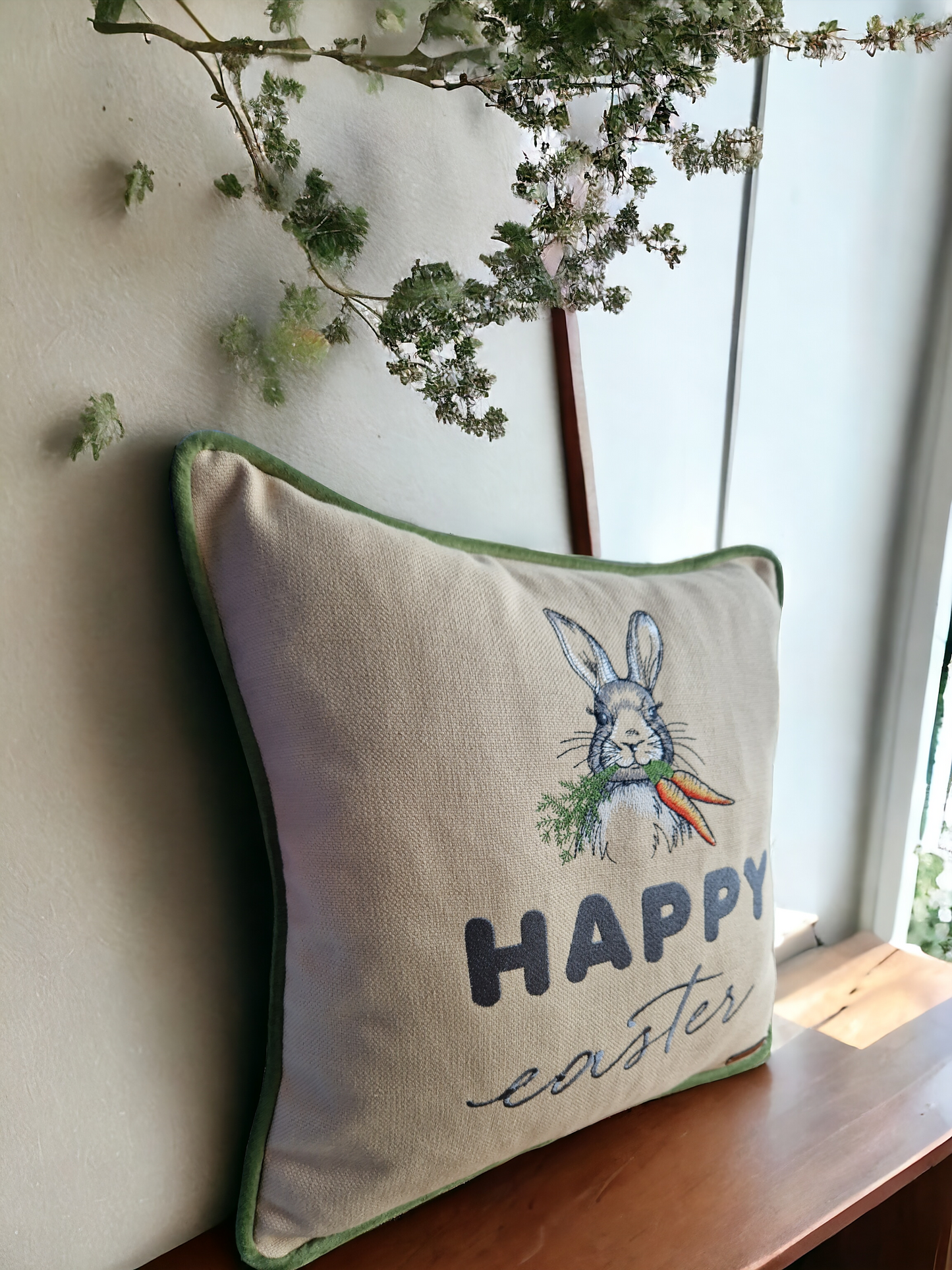 Easter embroidered cushion