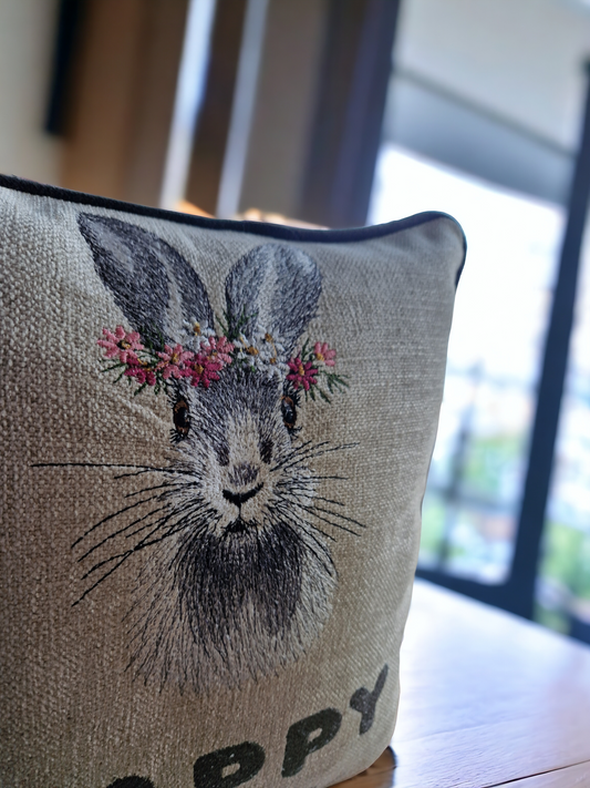 Easter embroidered cushion