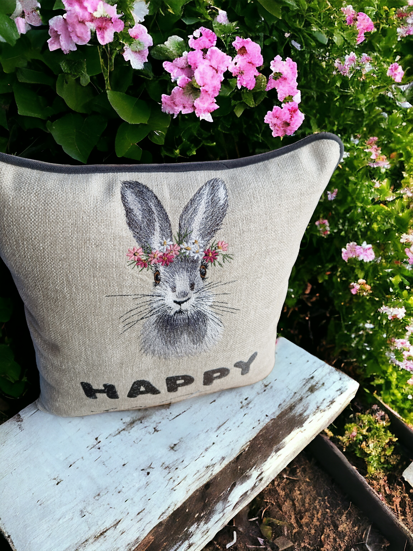 Easter embroidered cushion