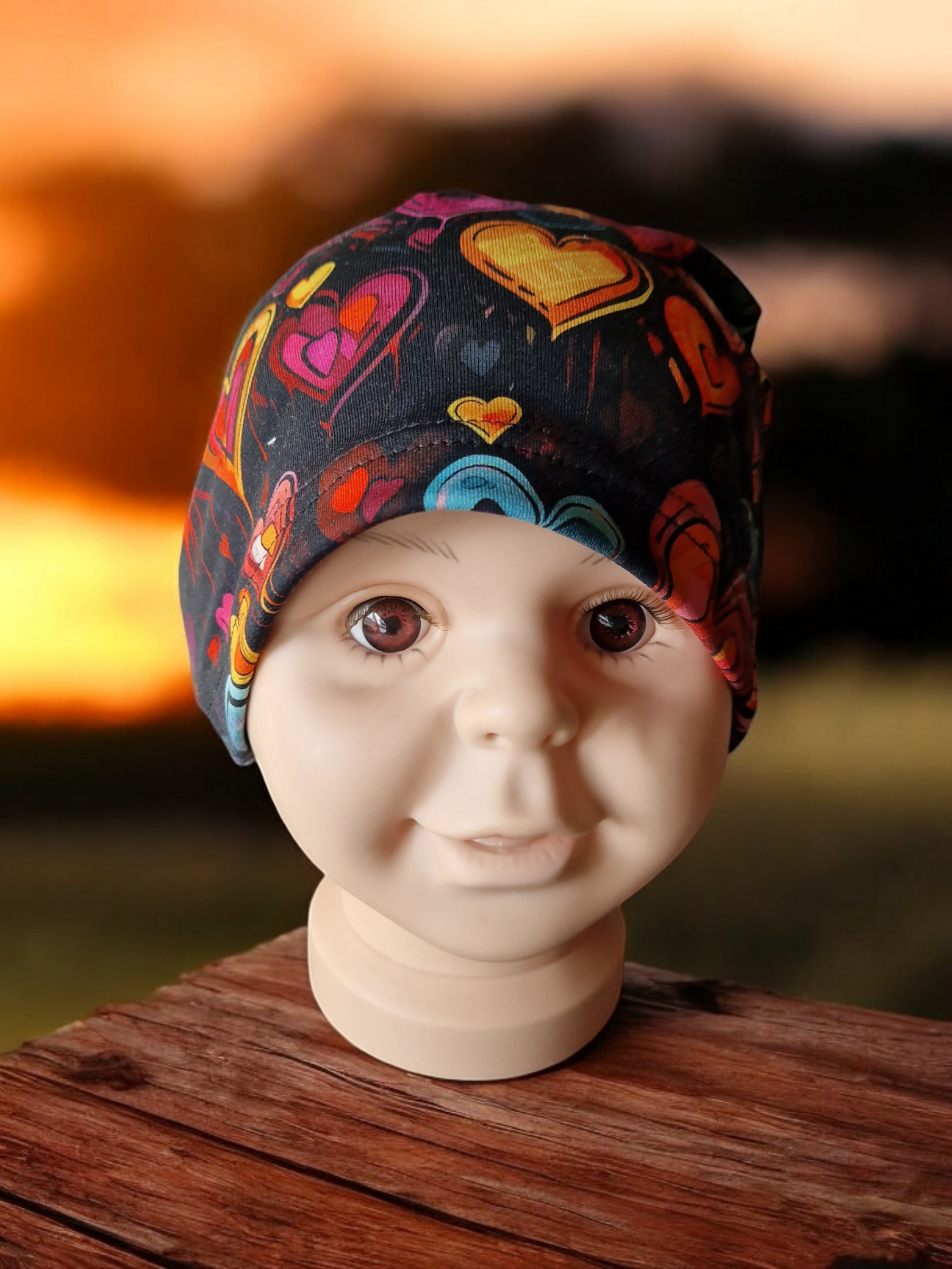 Children's patterned beanie hat