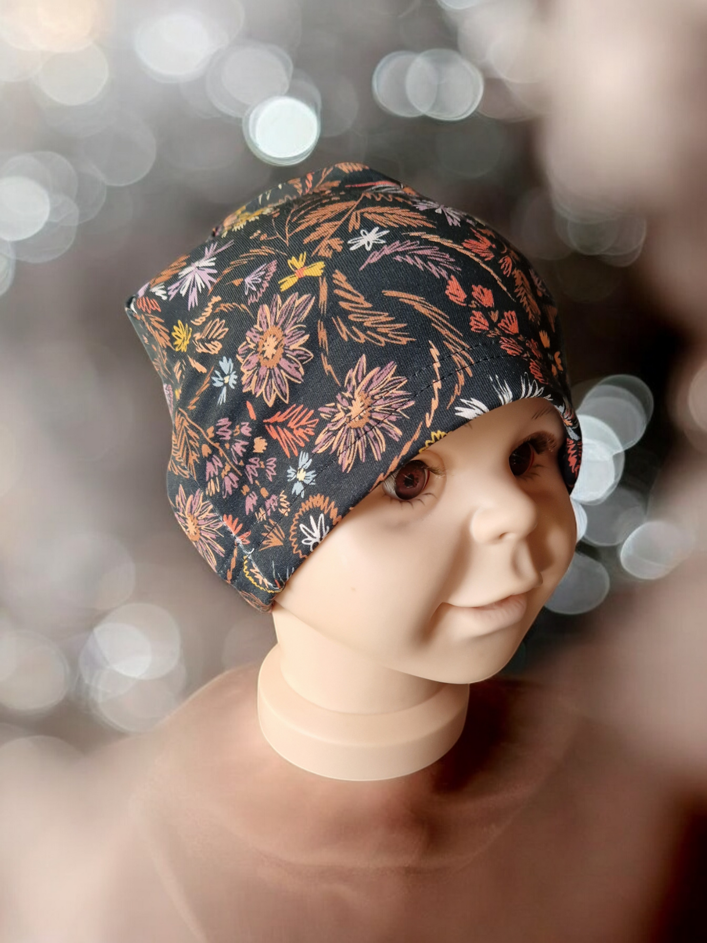 Children's patterned beanie hat