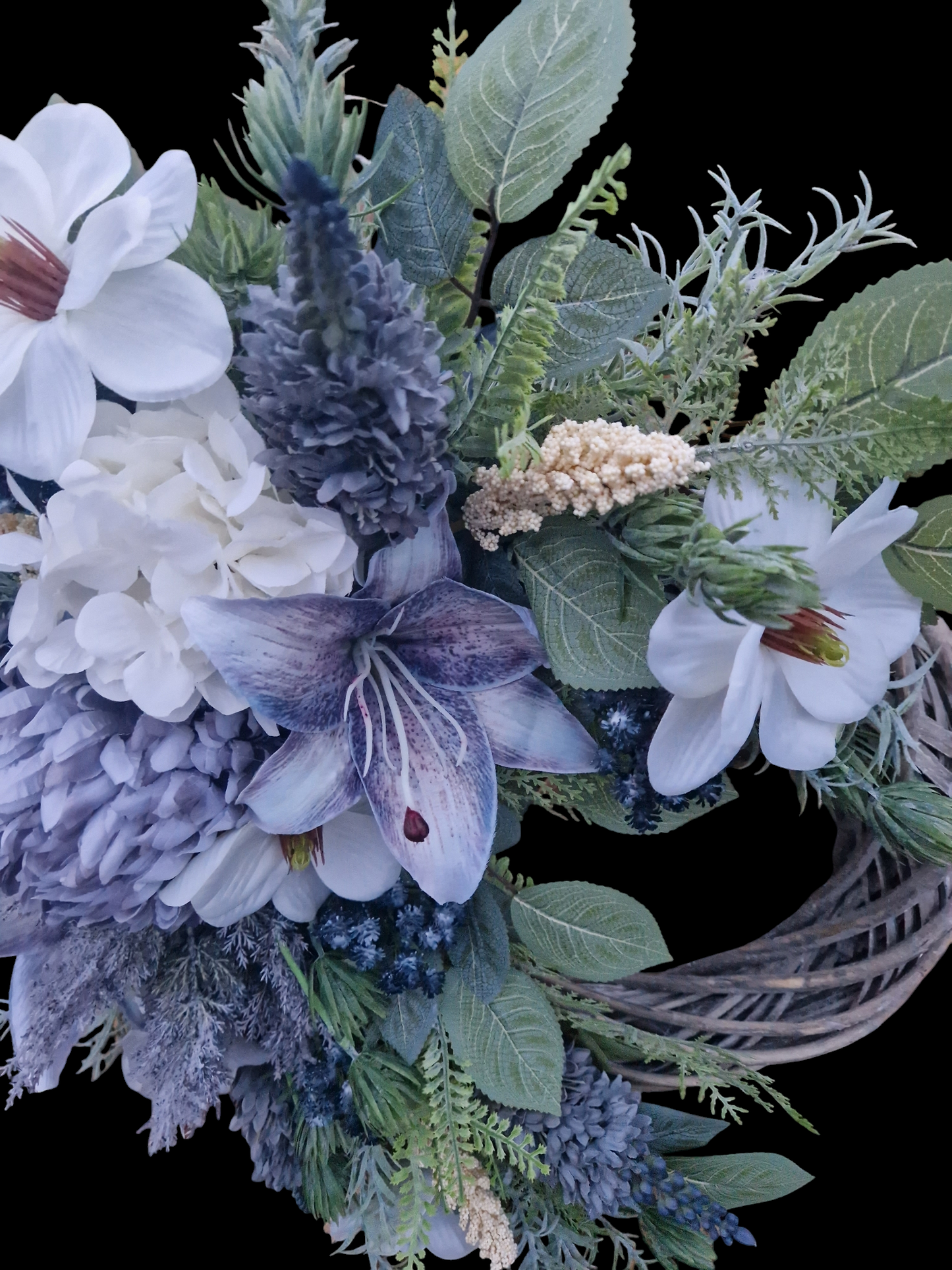 Blue/cream door wreath