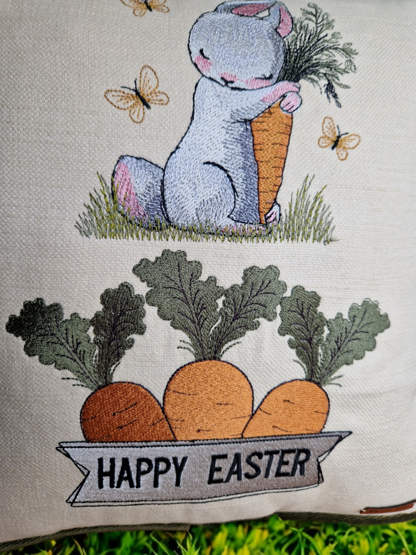 Easter embroidered cushion