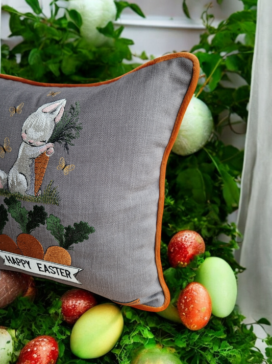 Easter embroidered cushion