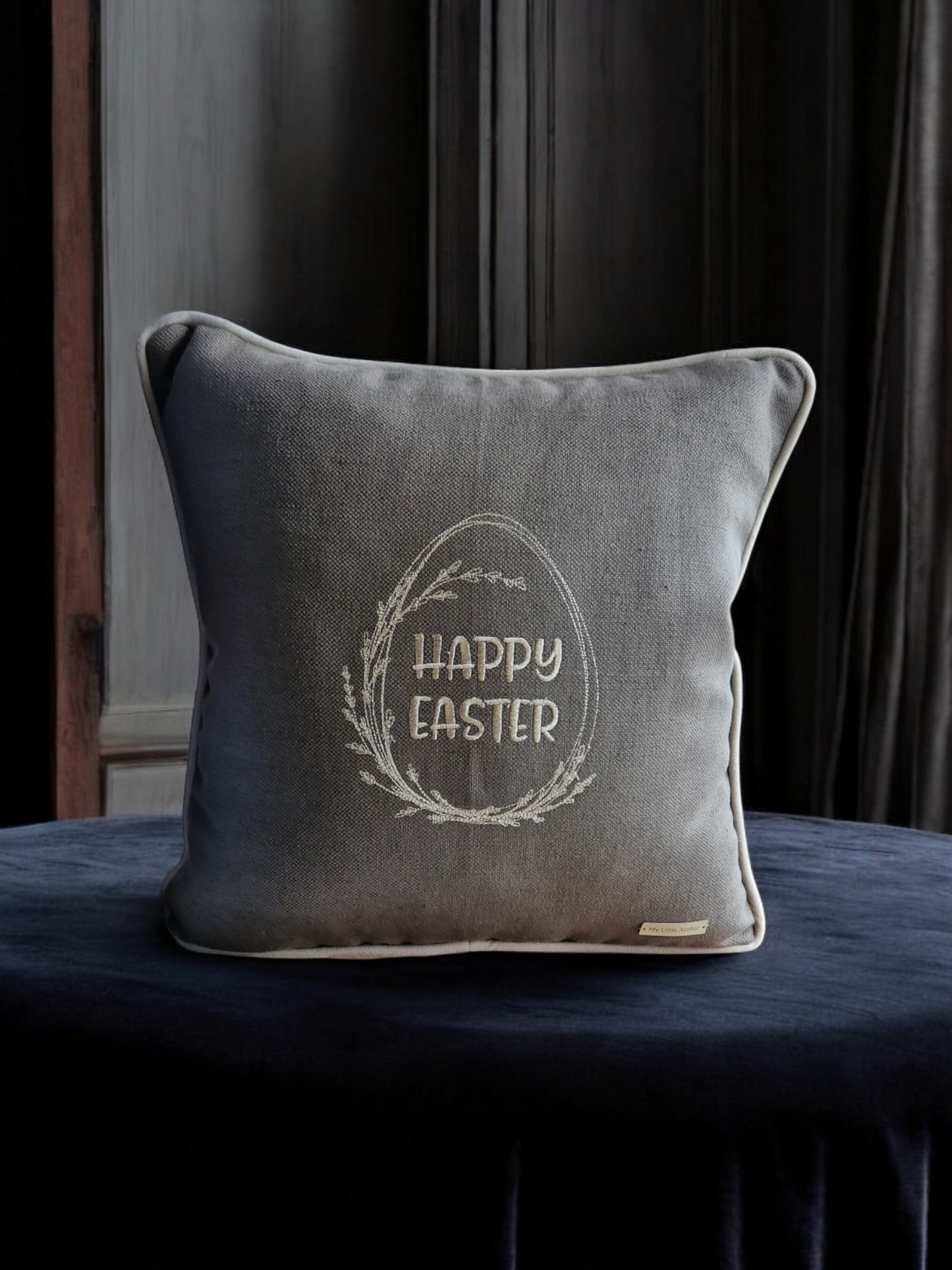 Easter embroidered cushion