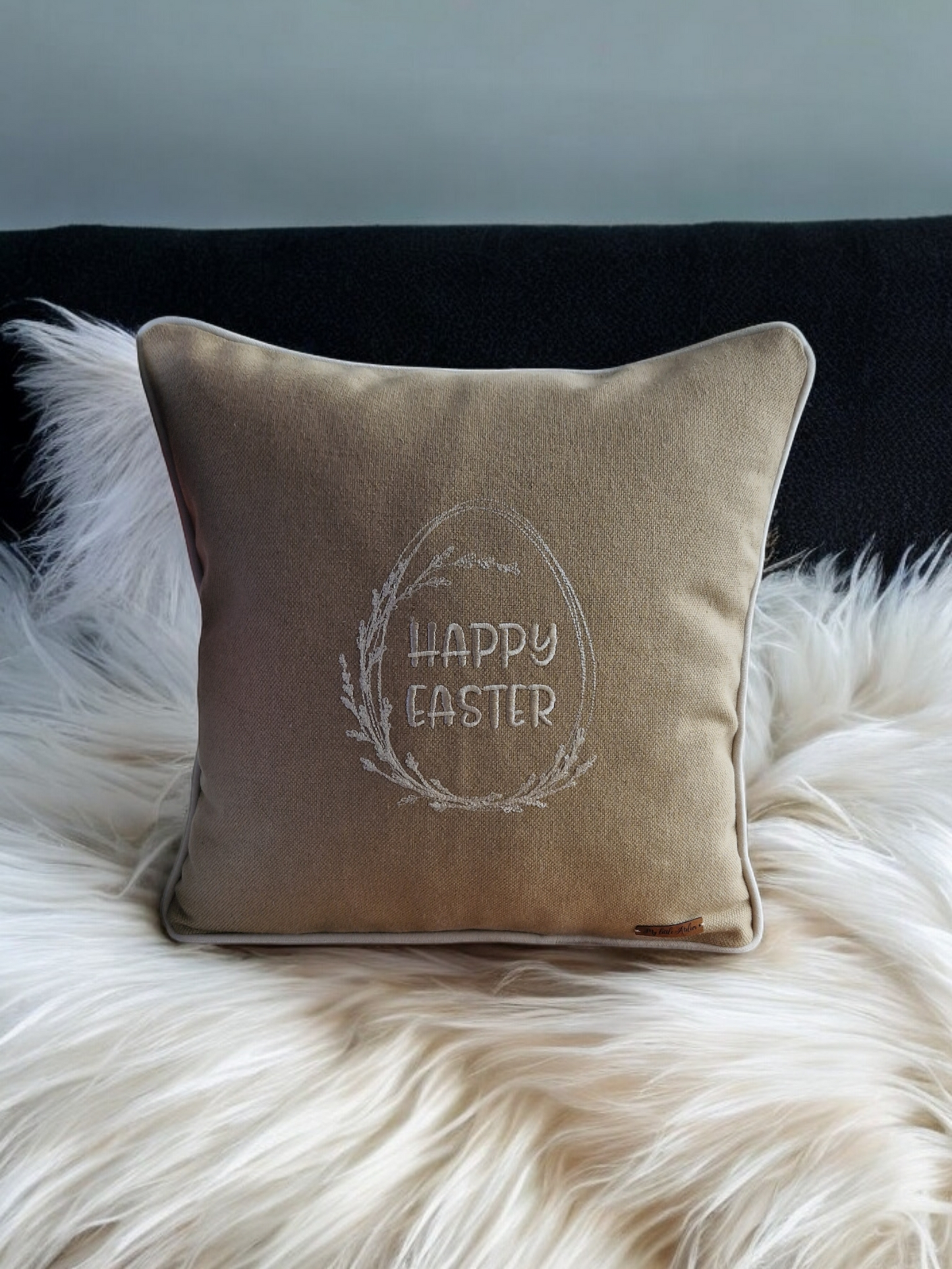 Easter embroidered cushion