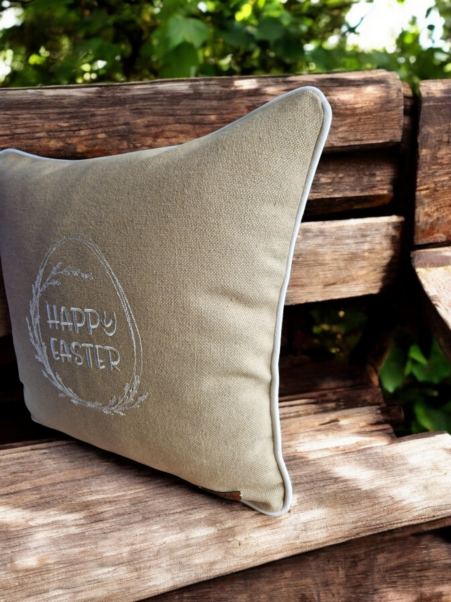 Easter embroidered cushion