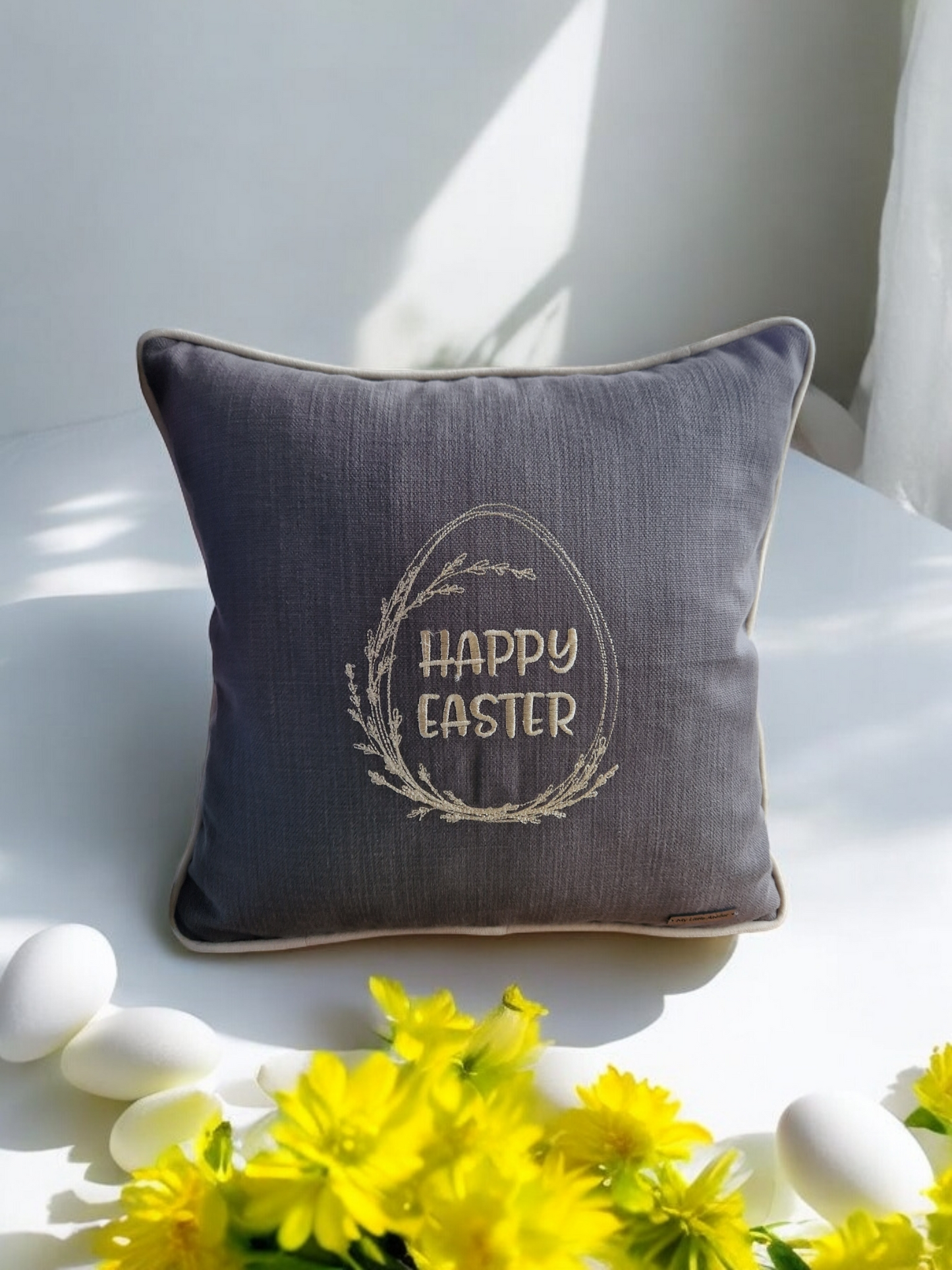 Easter embroidered cushion