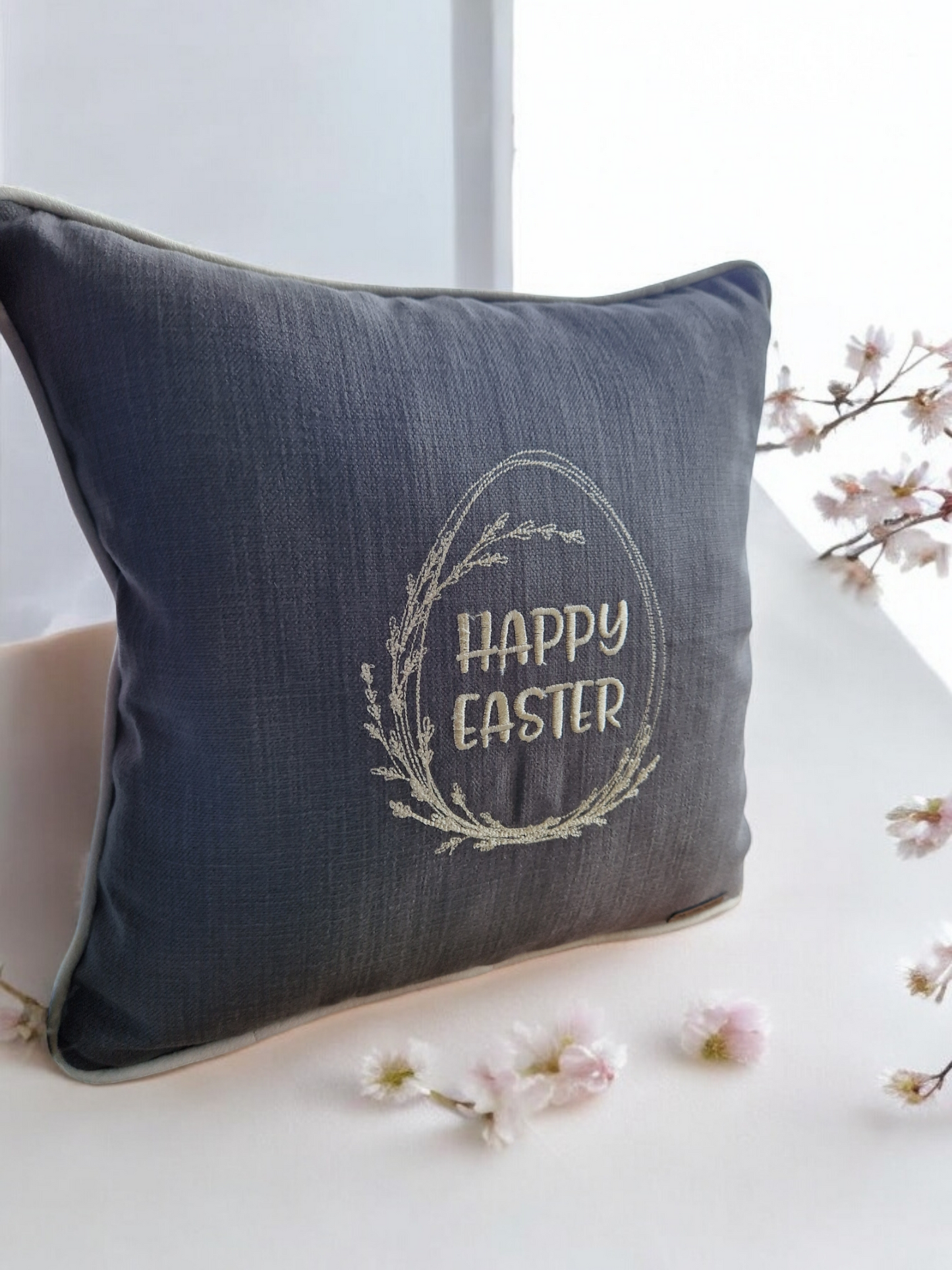 Easter embroidered cushion