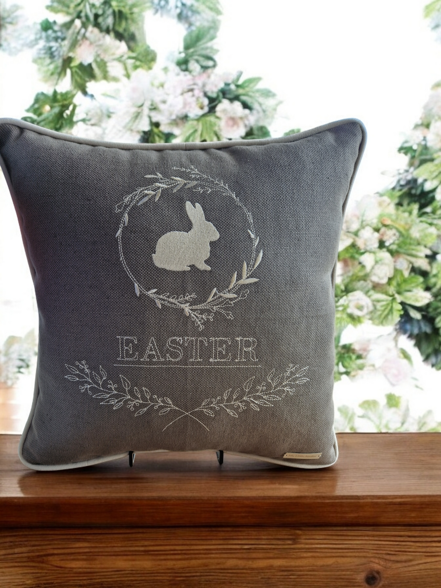 Easter embroidered cushion