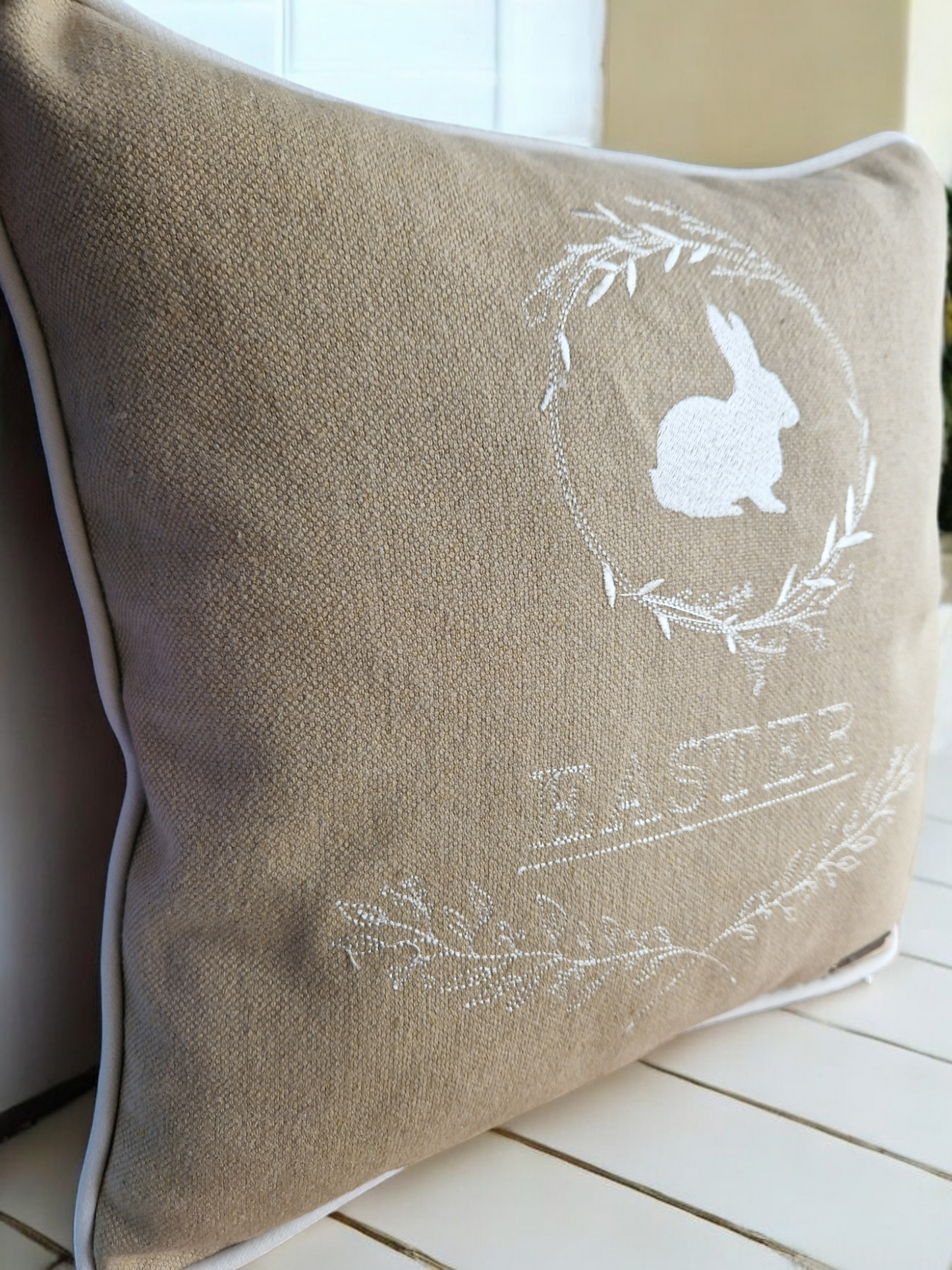 Easter embroidered cushion