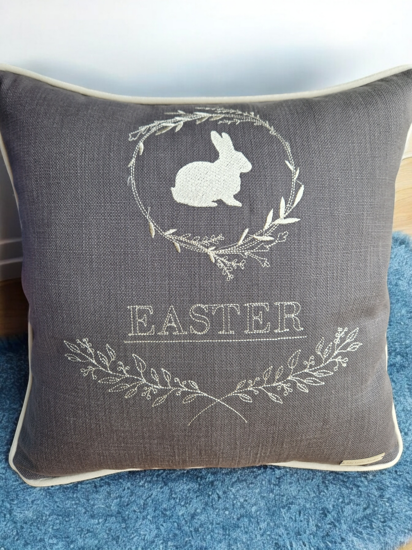 Easter embroidered cushion