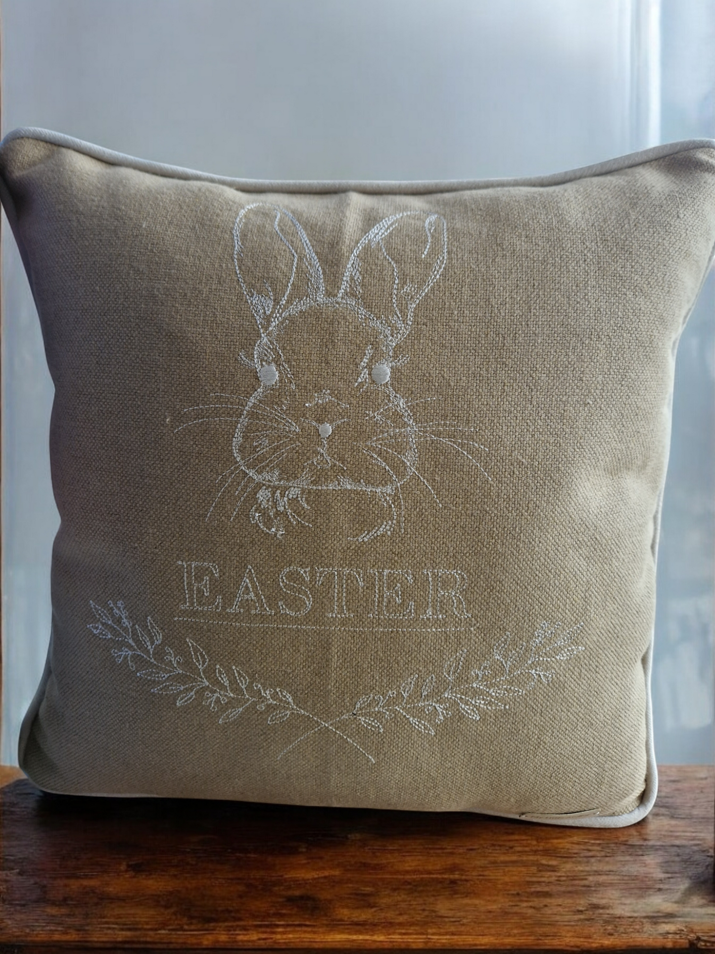 Easter embroidered cushion