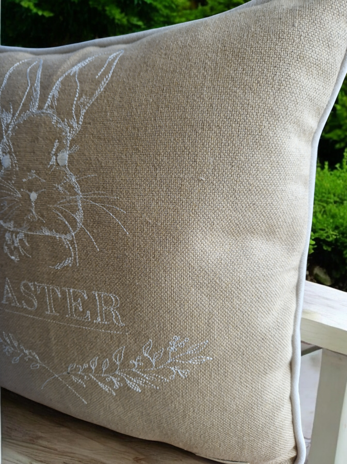 Easter embroidered cushion