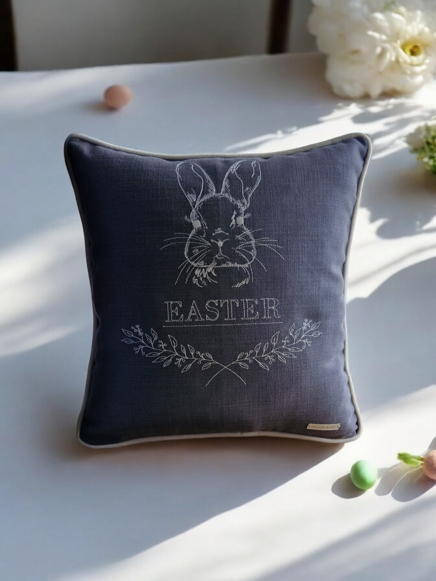 Easter embroidered cushion