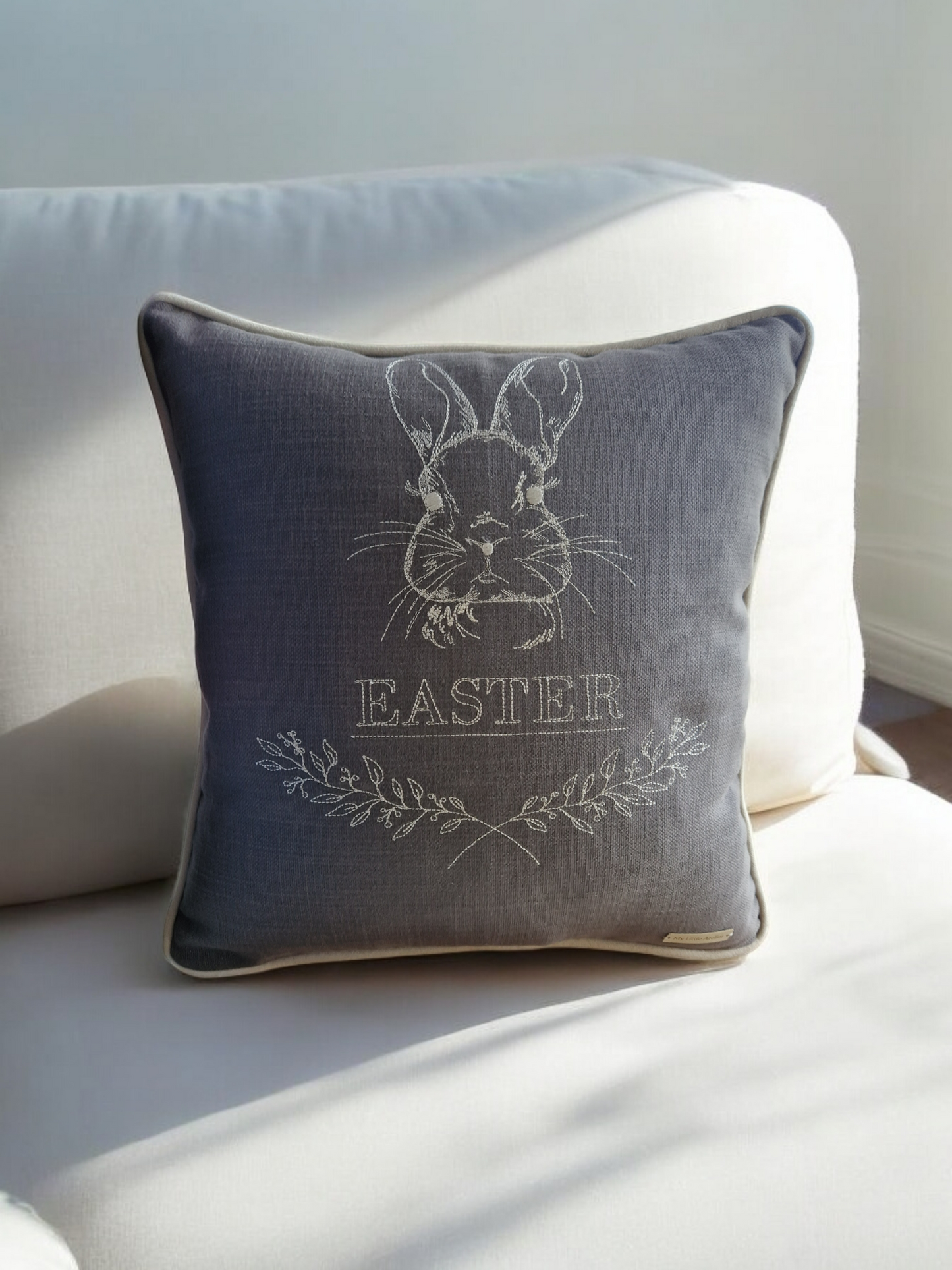 Easter embroidered cushion