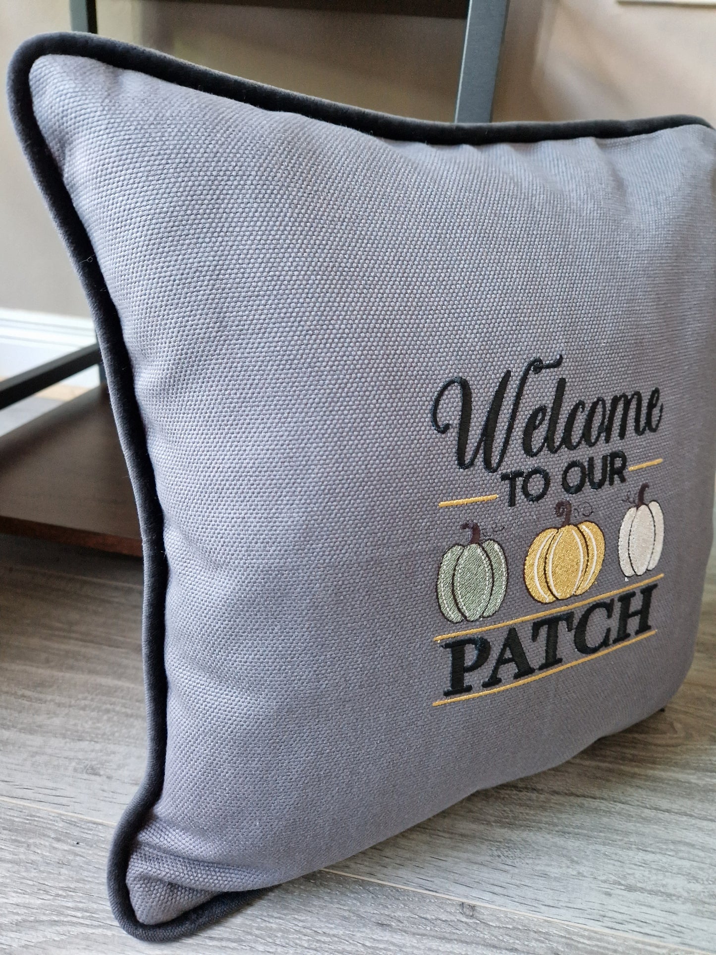 Embroidered Autumn cushion