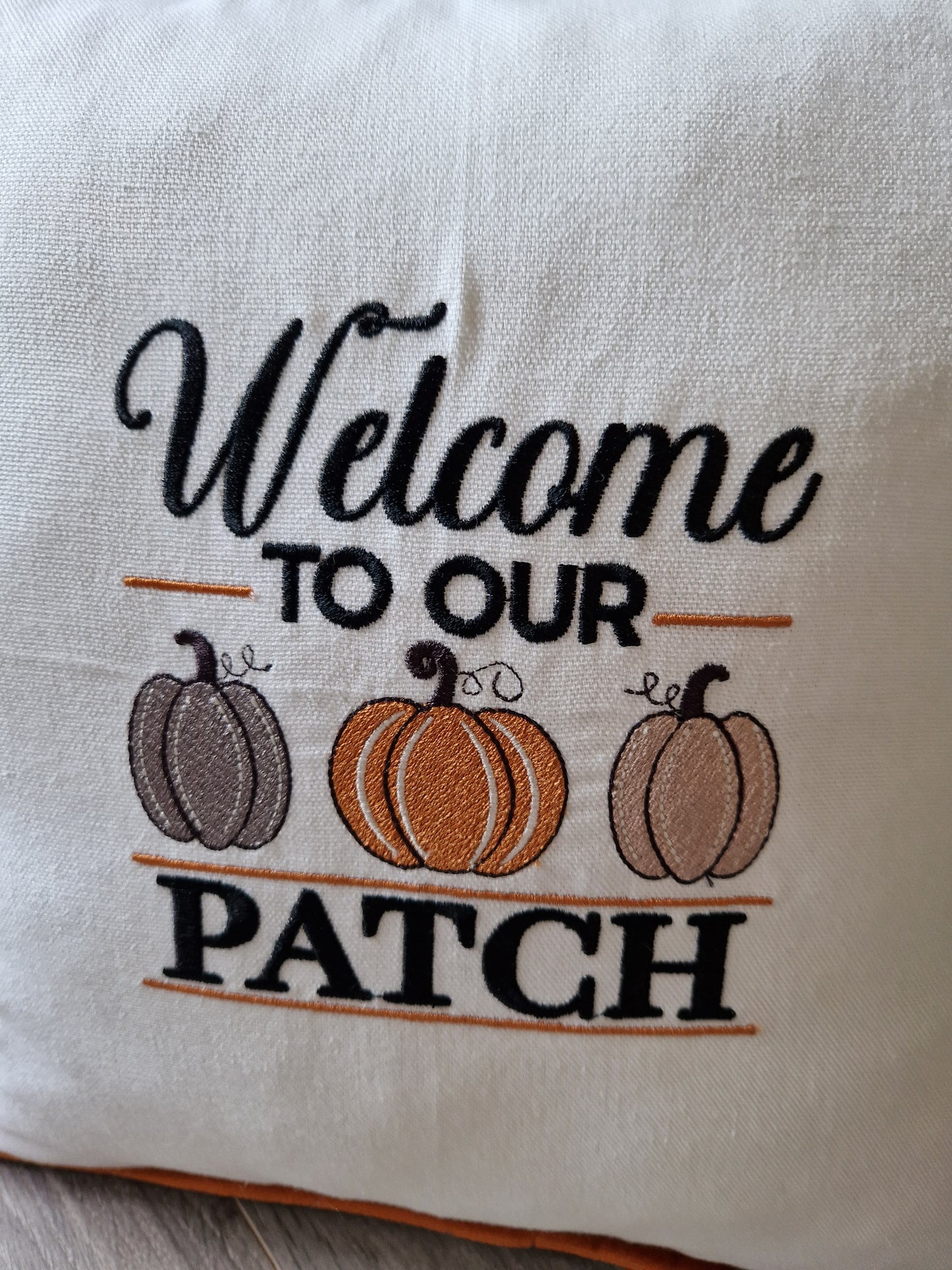 Embroidered Autumn cushion